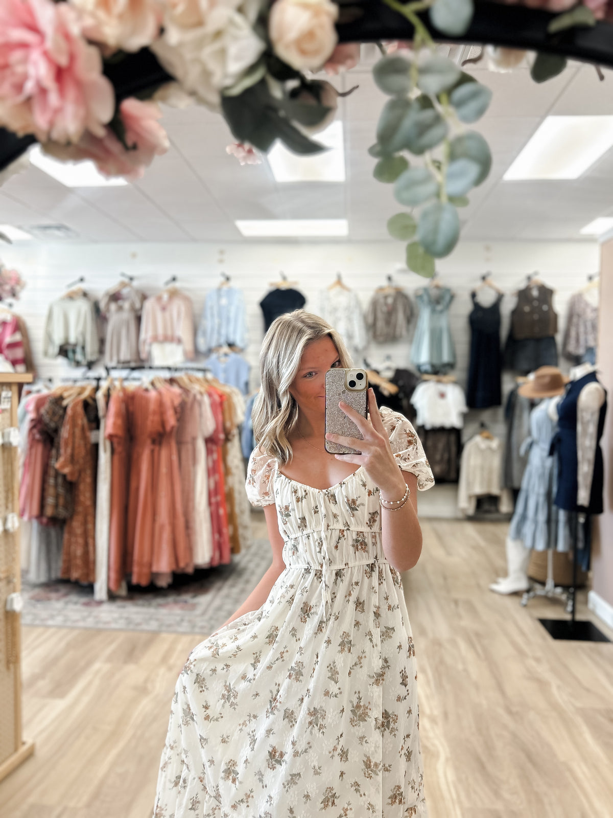 Wildflower Cream Midi Dress
