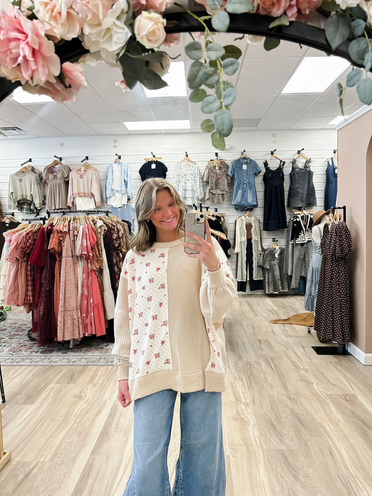 Everly Floral Print Pullover