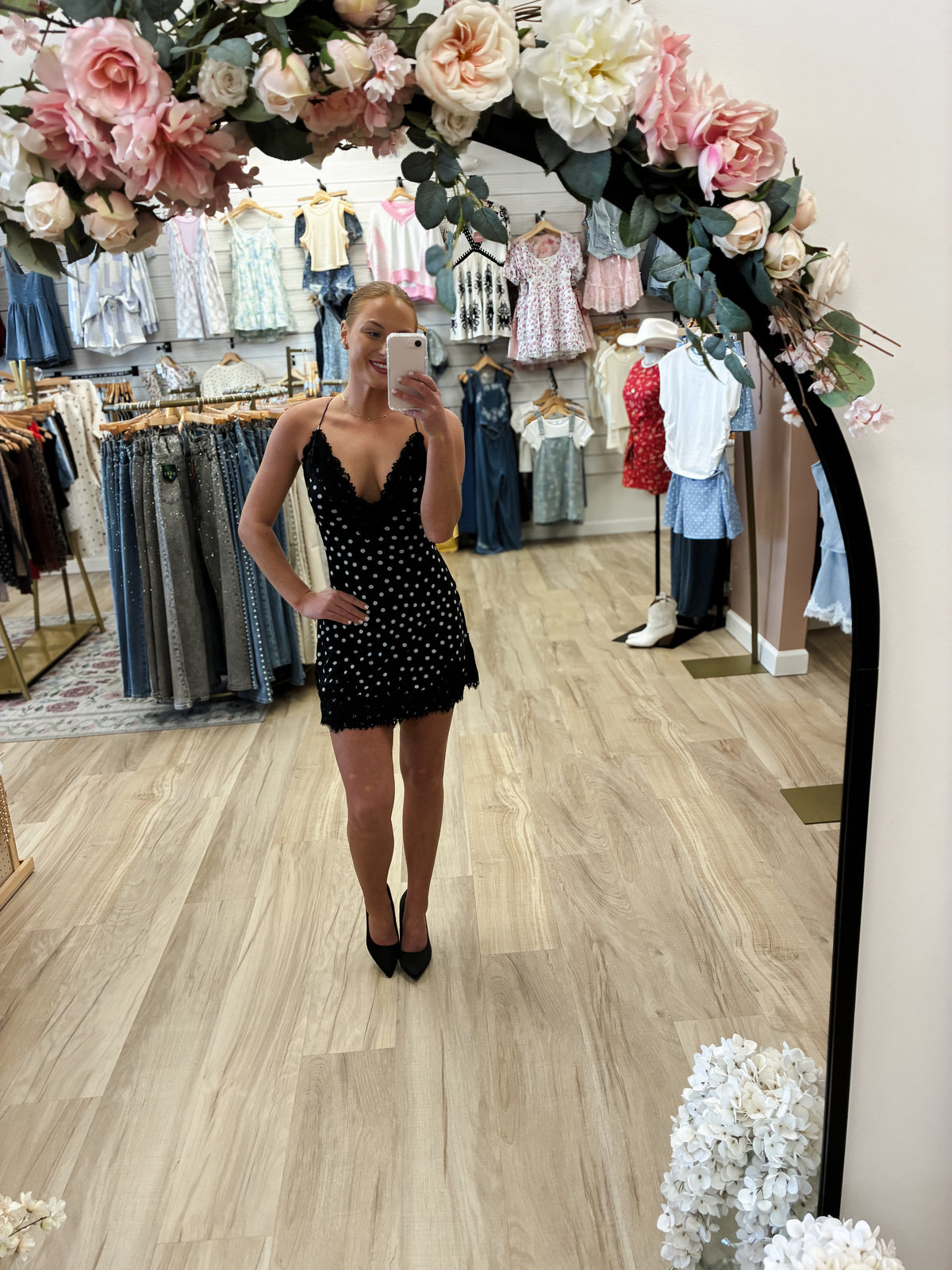 Paris Black After Midnight Polka Dot Dress