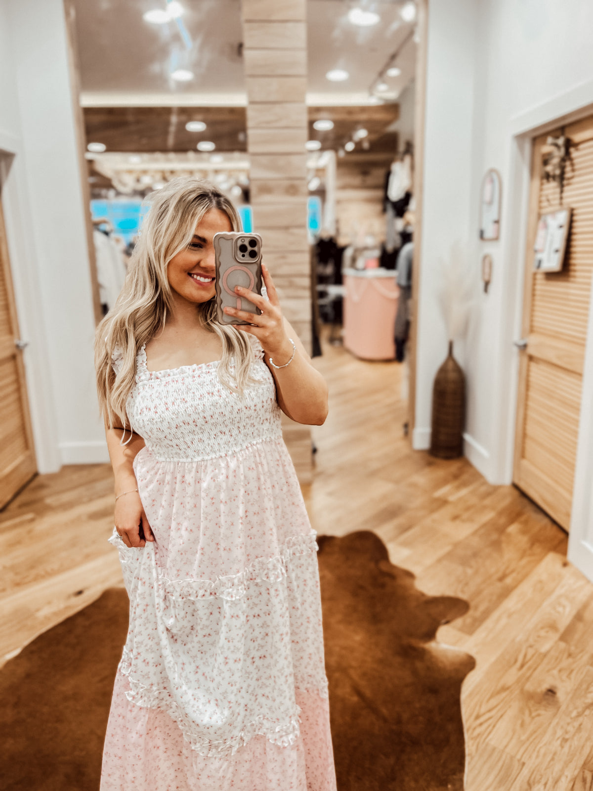 Pink Ditsy Maxi Dress