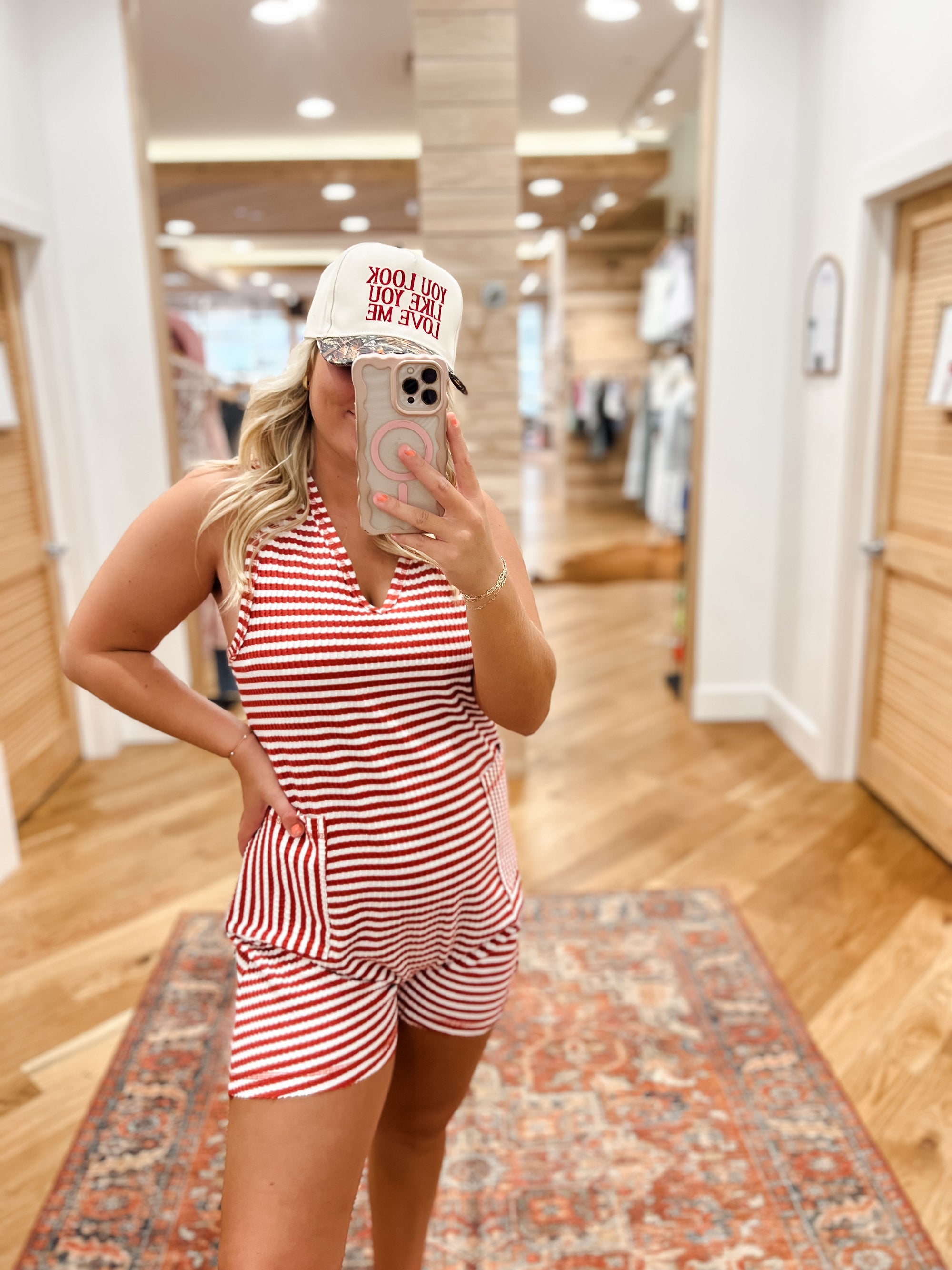 V-Neck Red Stripped Jumper