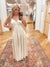 Look effortlessly chic and comfortable in our Marybeth Khaki Midi Dress. Made with 85% rayon and 15% nylon, this dress features a flattering V neckline, adjustable spaghetti straps, a shirred waist and back for the perfect fit, and a solid lined design. Perfect for any occasion, this dress will become a staple in your wardrobe. Boutique style Ashland, Kentucky 