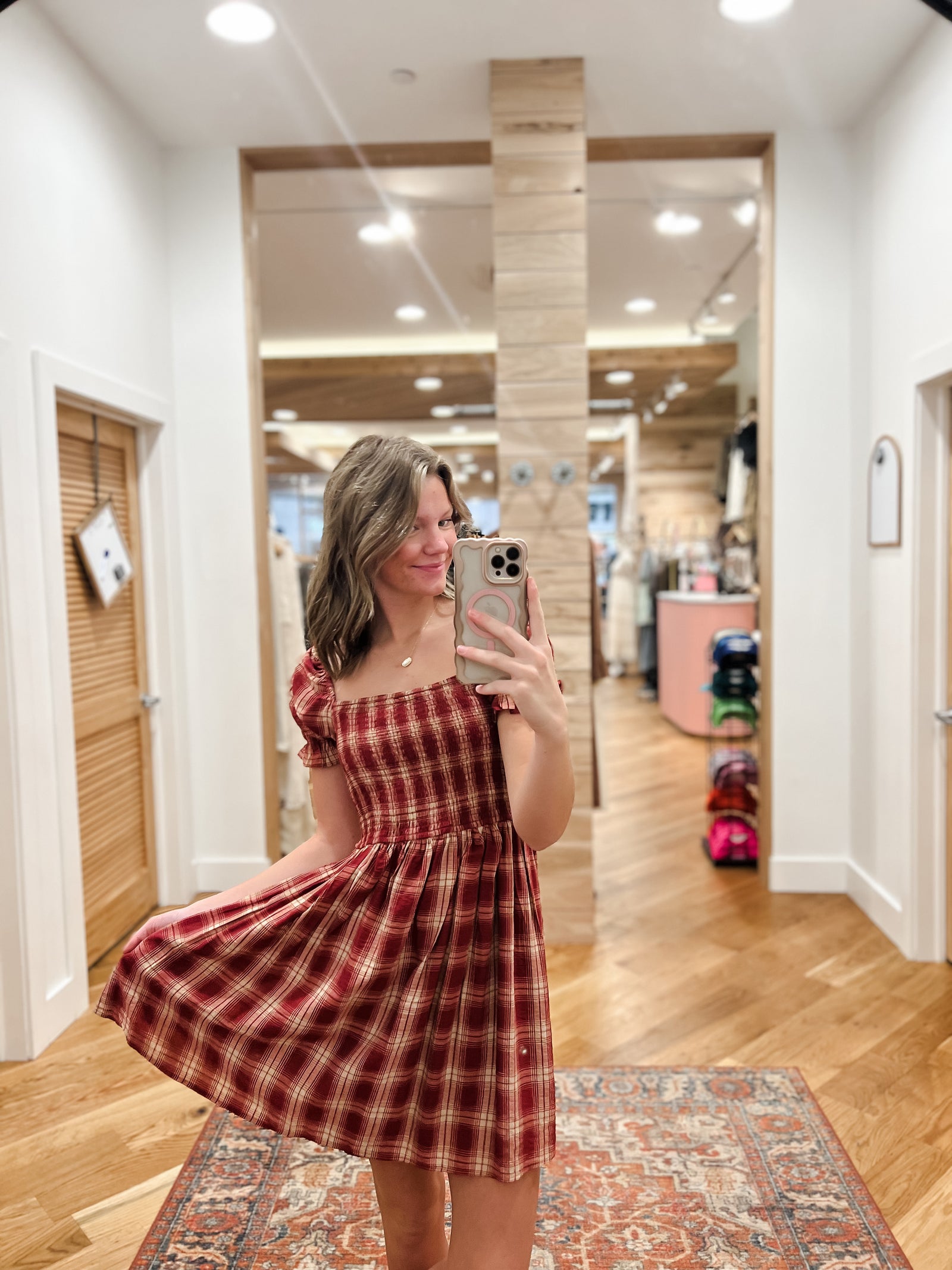 Hadley Burgundy Plaid Mini Dress