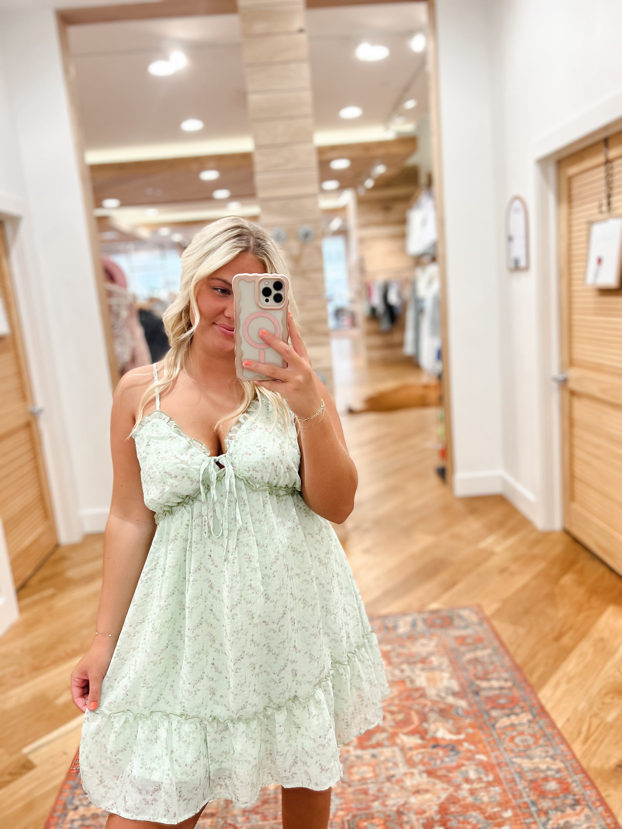 Eden Sage Floral Mini Dress