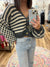 Kylie Charcoal Stripe and Checkered Cardigan
