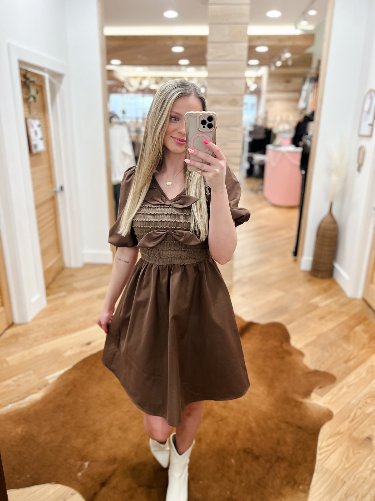 Espresso Bow Dress