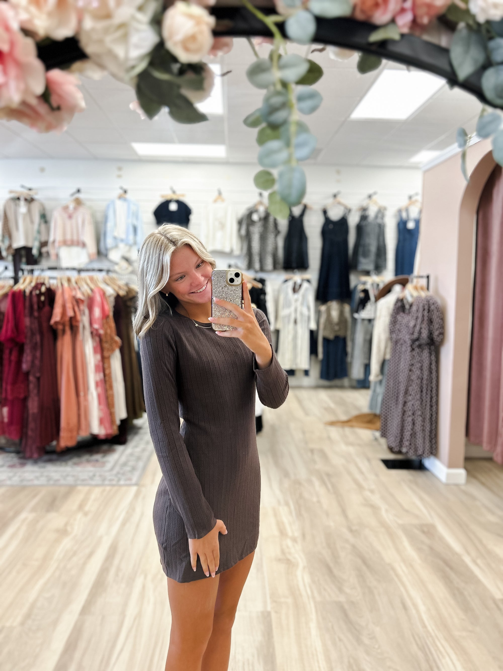 Maren Mocha Sweater Dress