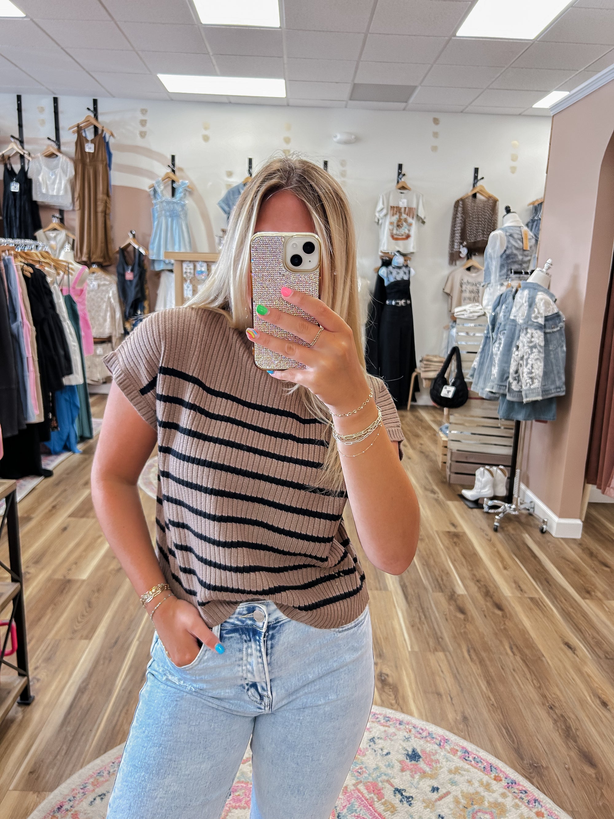 Aster Mocha Stripe Sweater