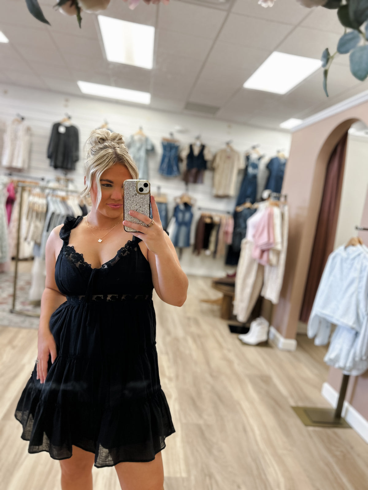 Black Meadow Lace Dress