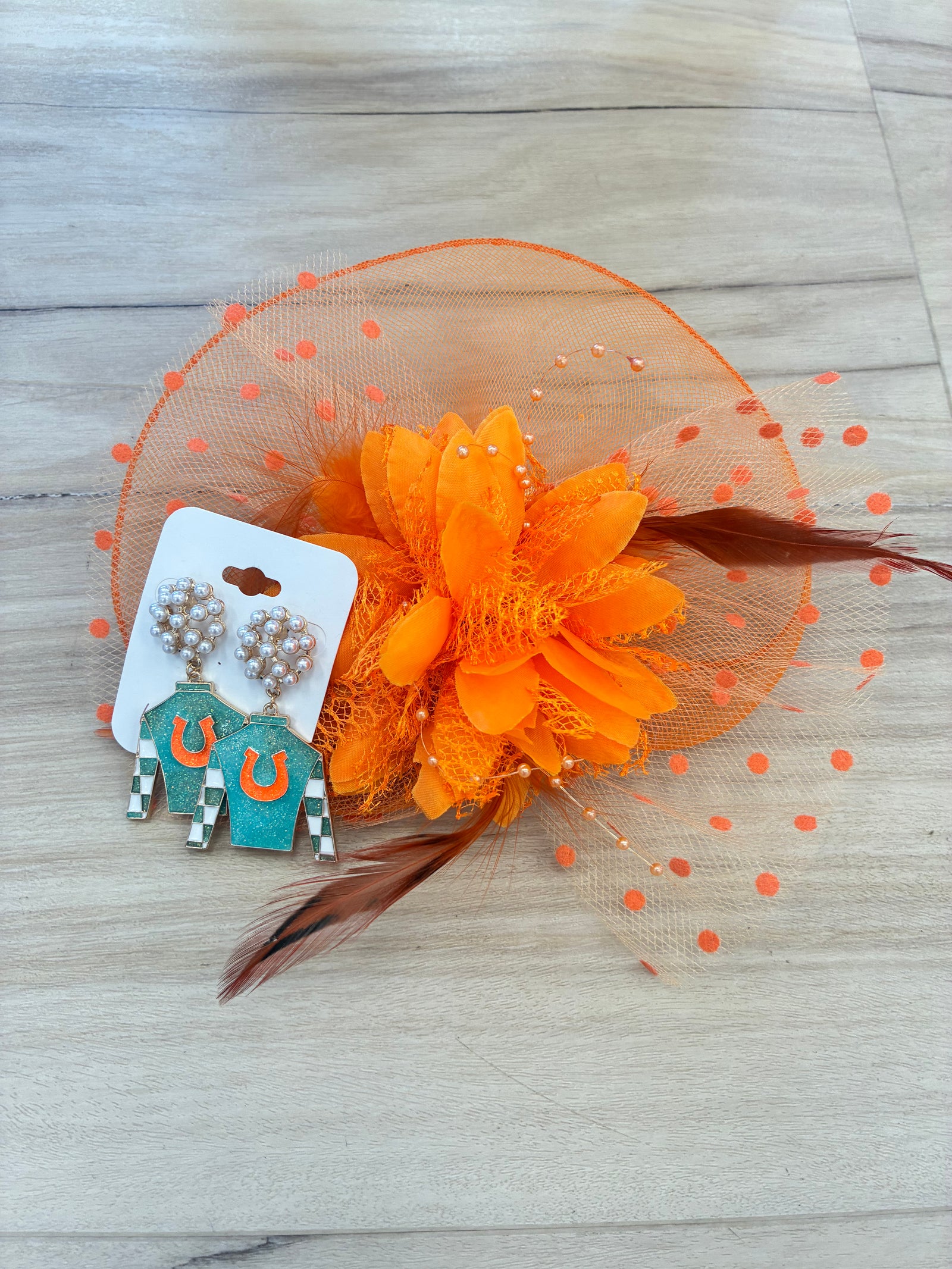 Derby Julep Fascinator Orange