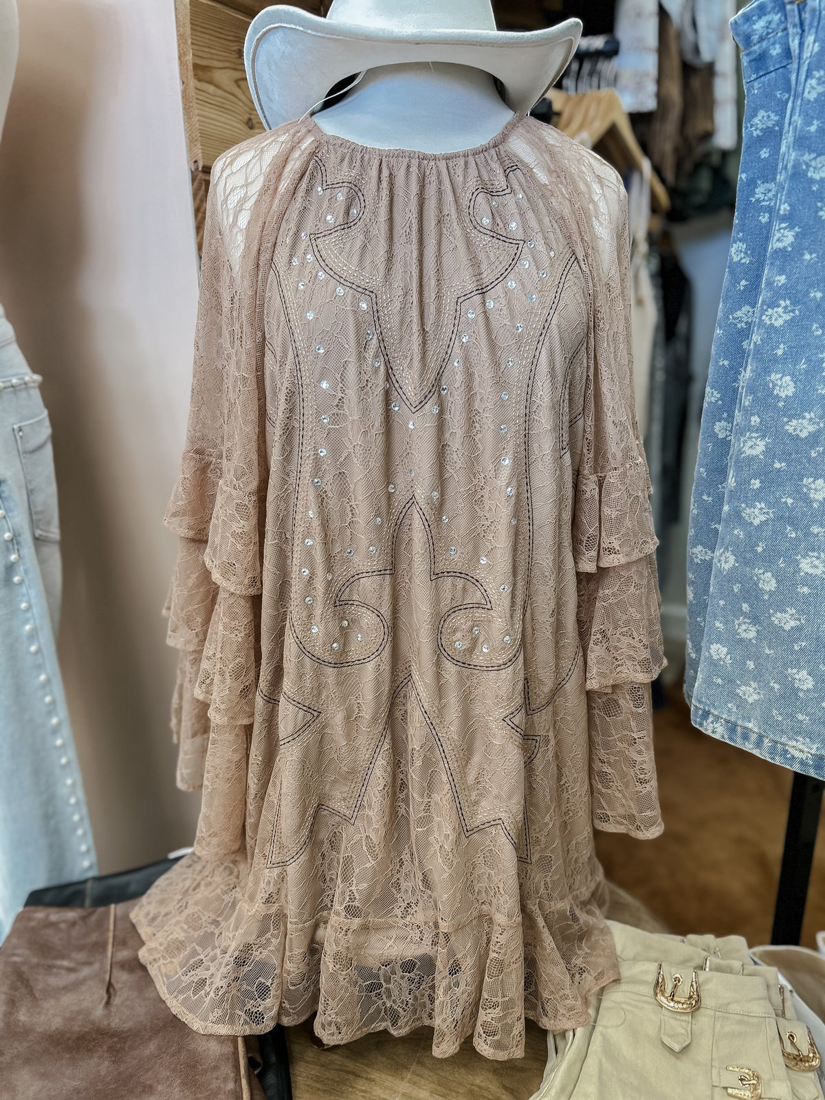 Western Lace Stone Dress