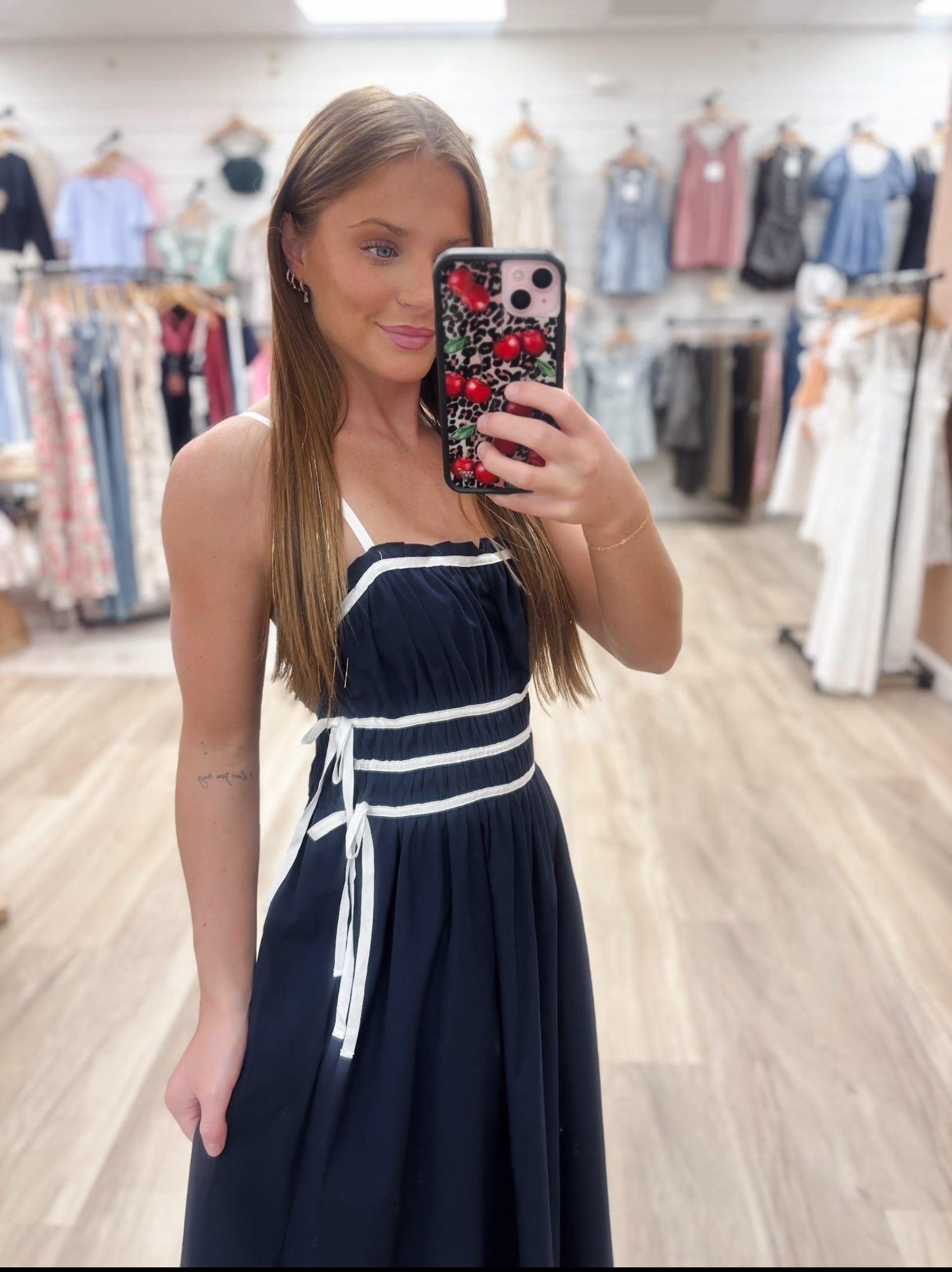 Navy Bella Midi Dress