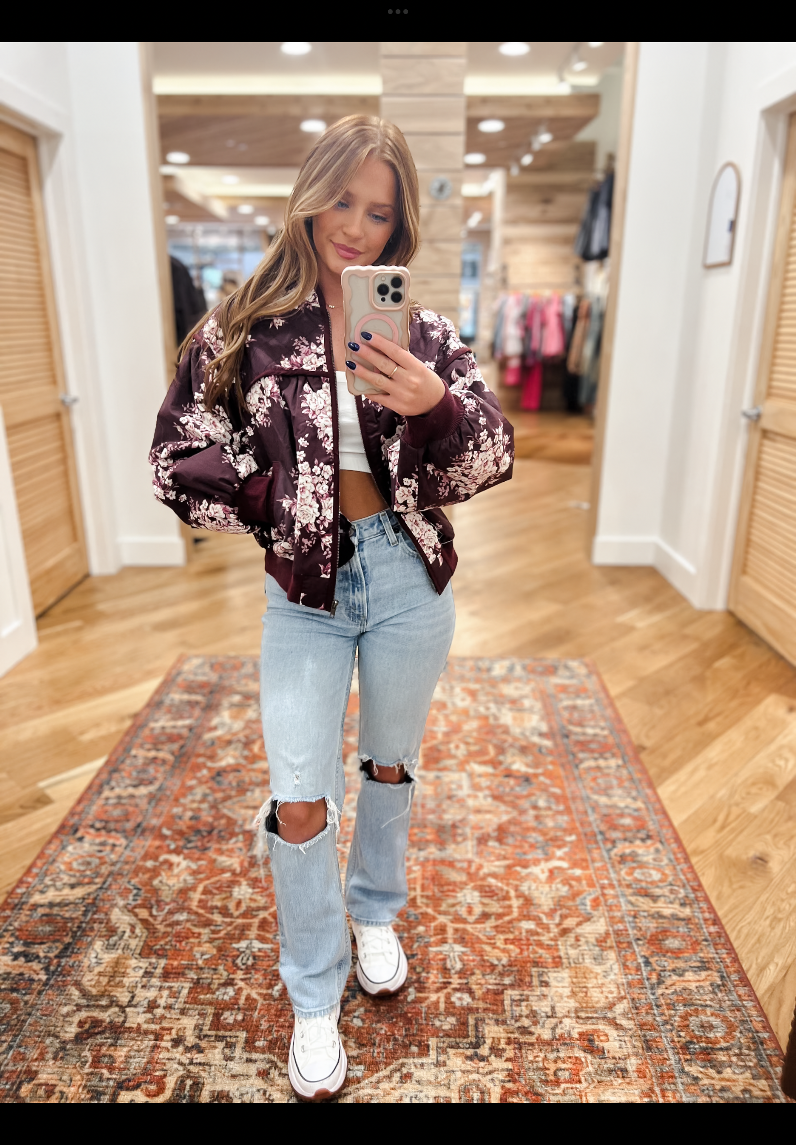 Kori Quilted Floral Bomber Jacket