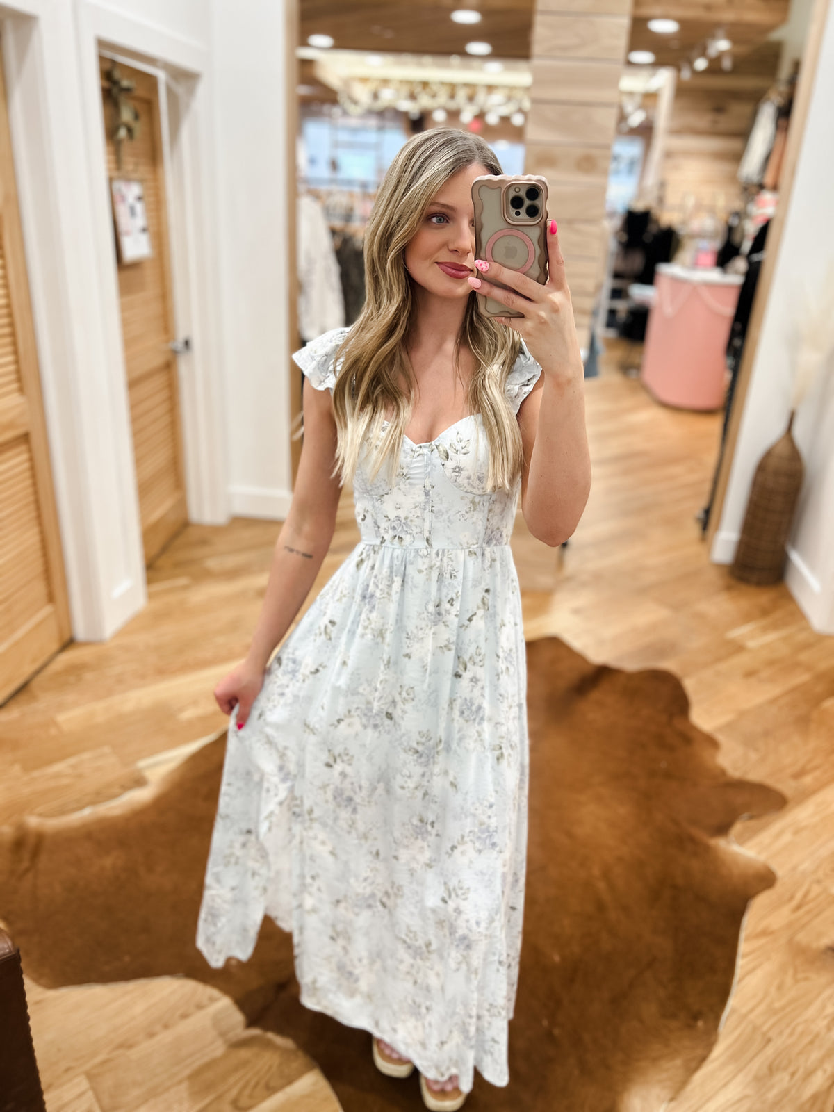 The Blue Whispering Flower Dress