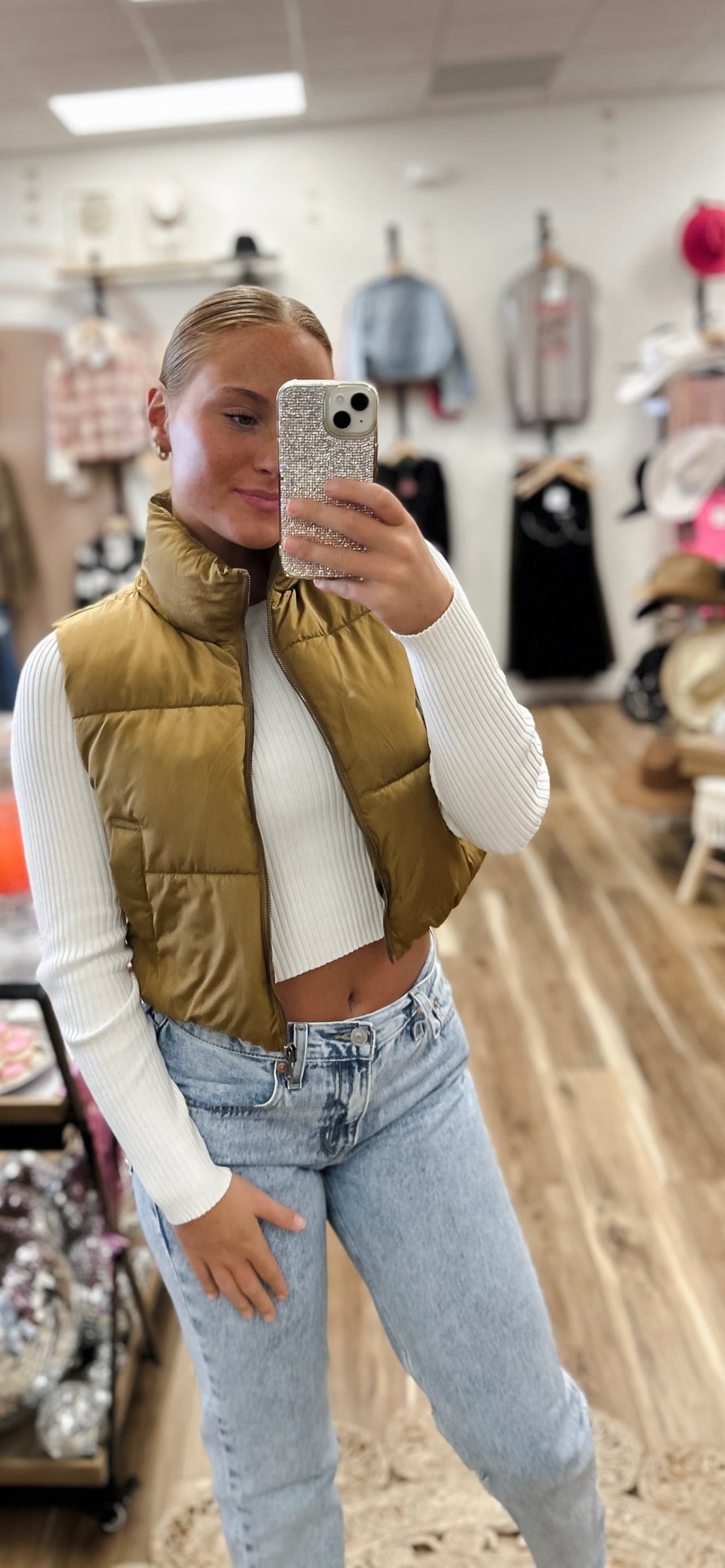 Bailey Camel Puffer Vest