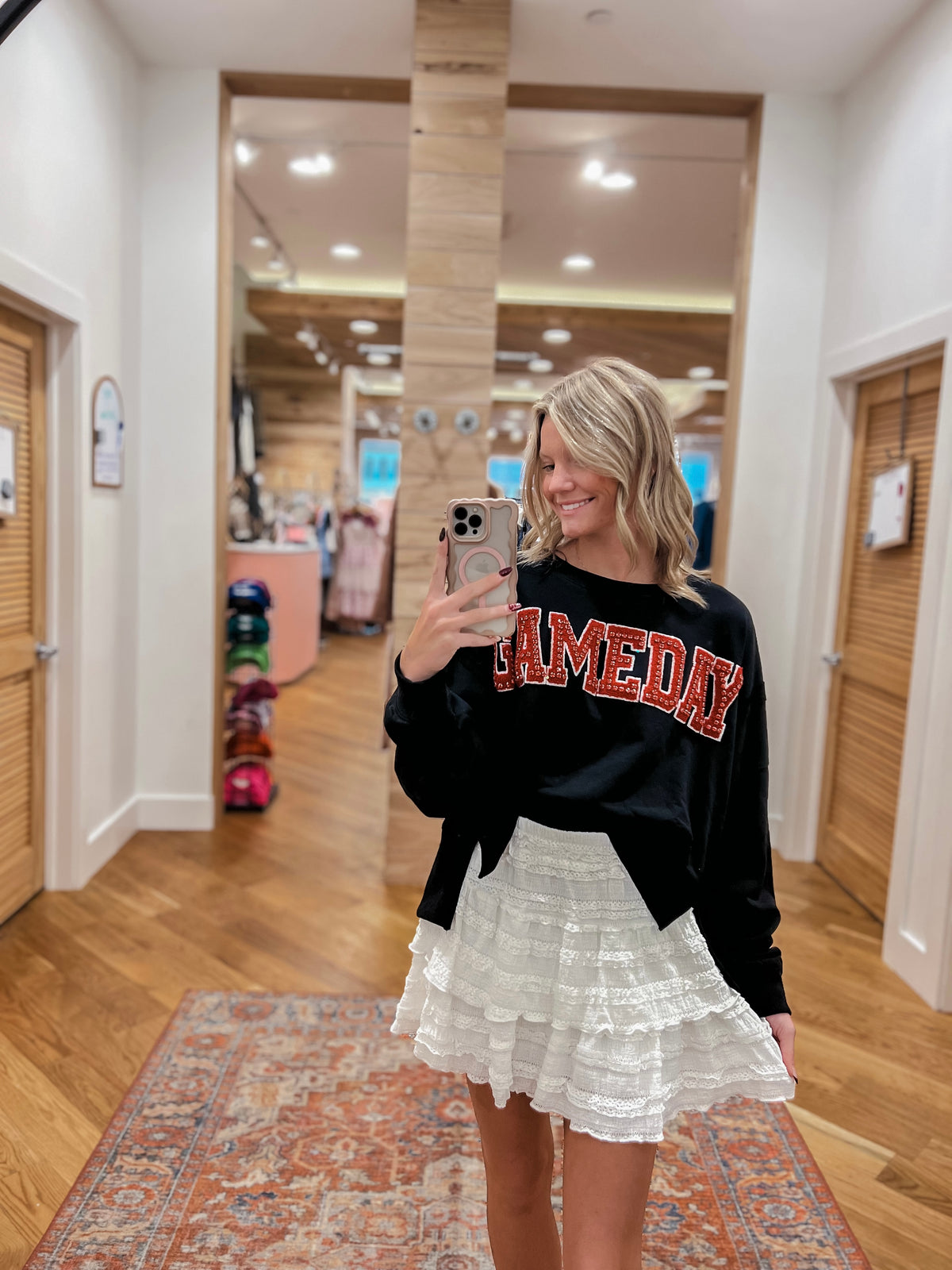 Game Day Rhinestone Black and Red Sweatshirt