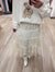 Floral Lace Tiered Cream Maxi Skirt