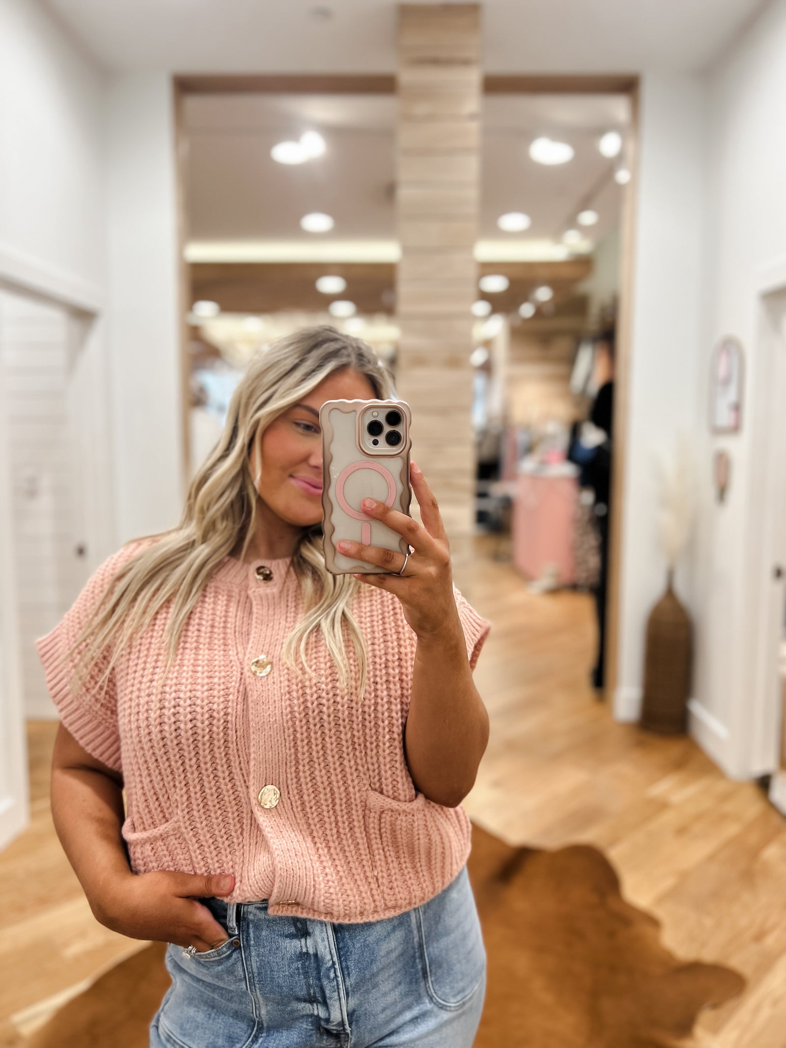 Pink Golden Touch Cardigan