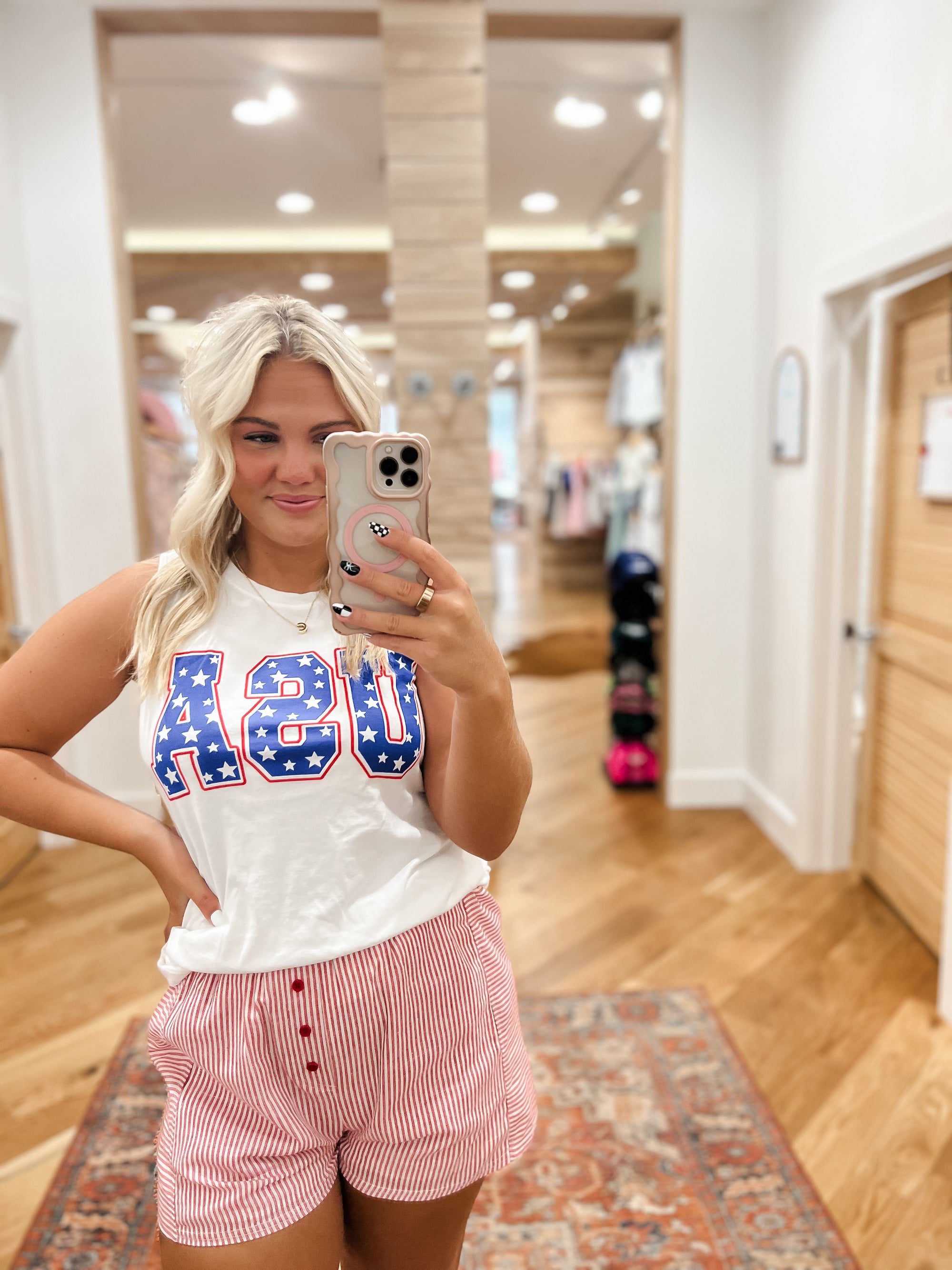USA Graphic White Tank Top