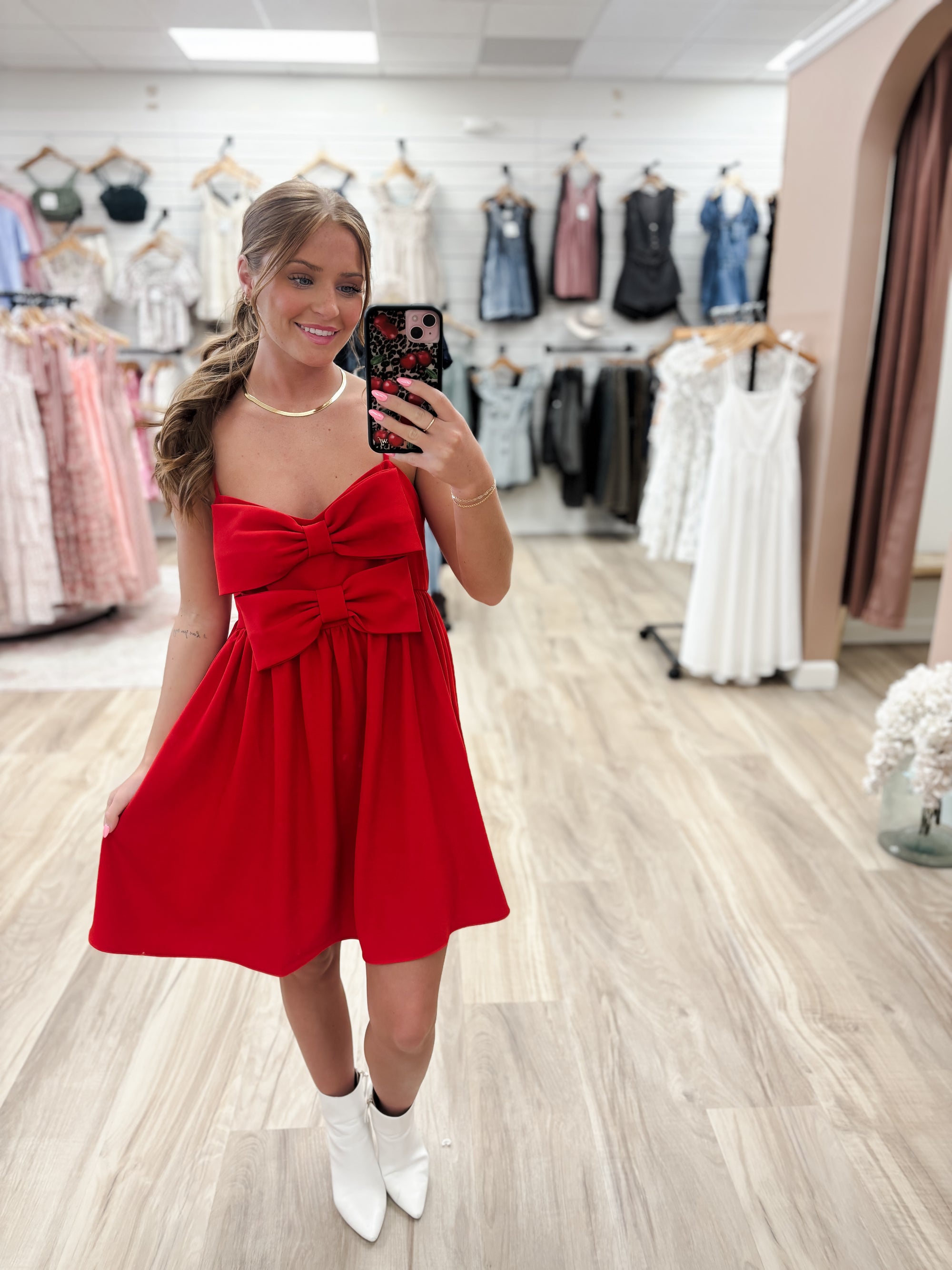 Libby Bow Red Dress
