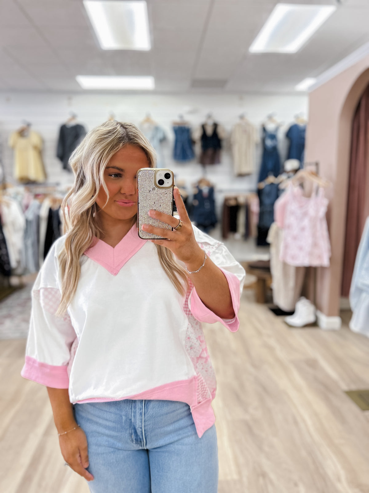 Rosebud Patchwork Pullover