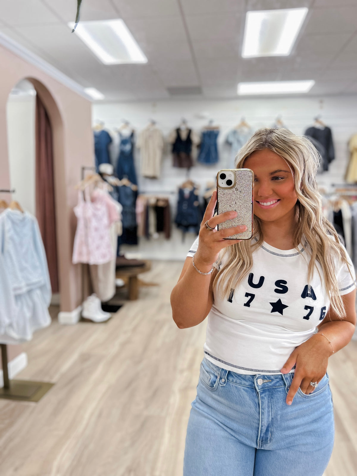 The White Liberty Star 1776 Tee