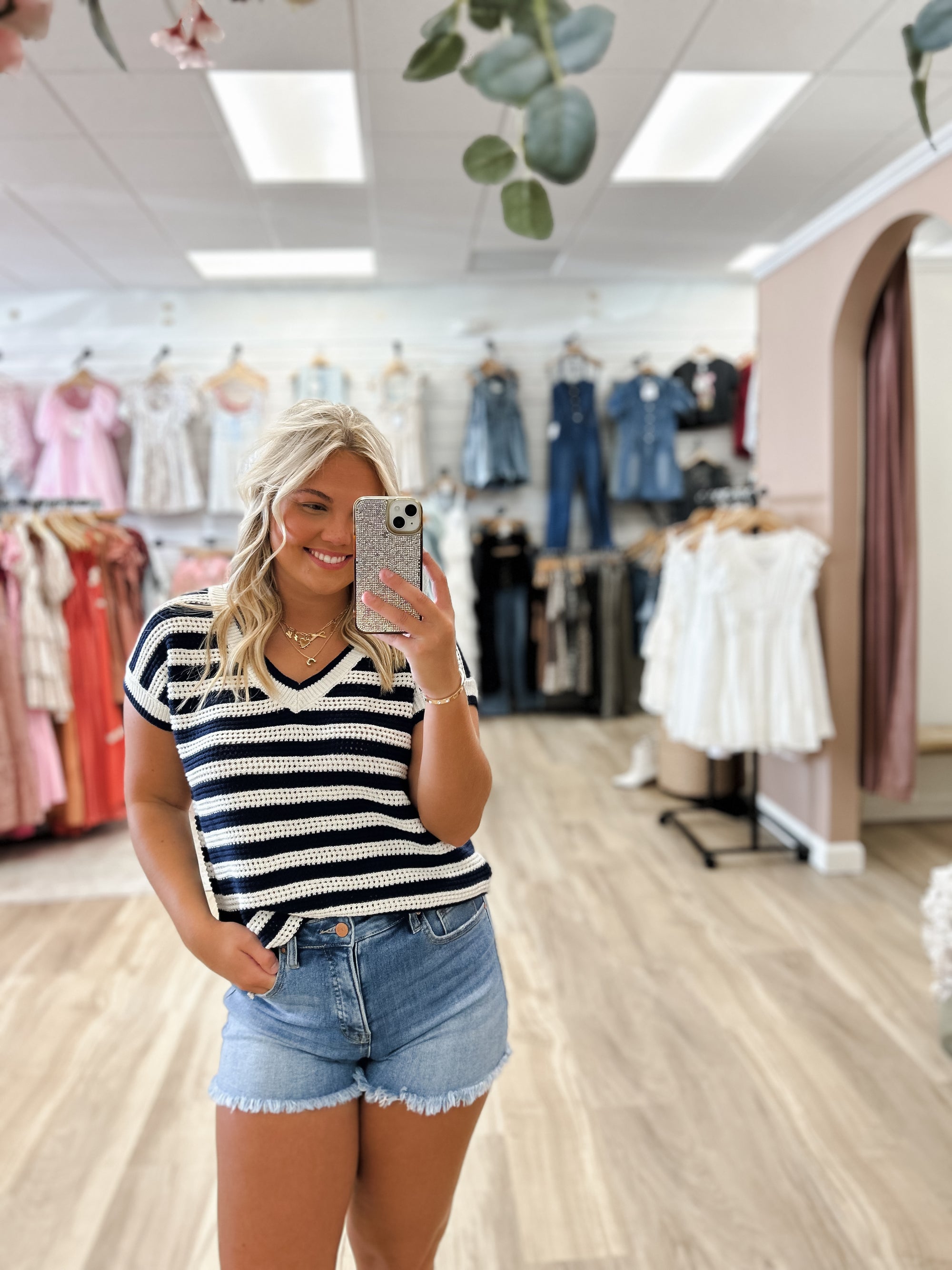 Chasing Stripes Navy Top