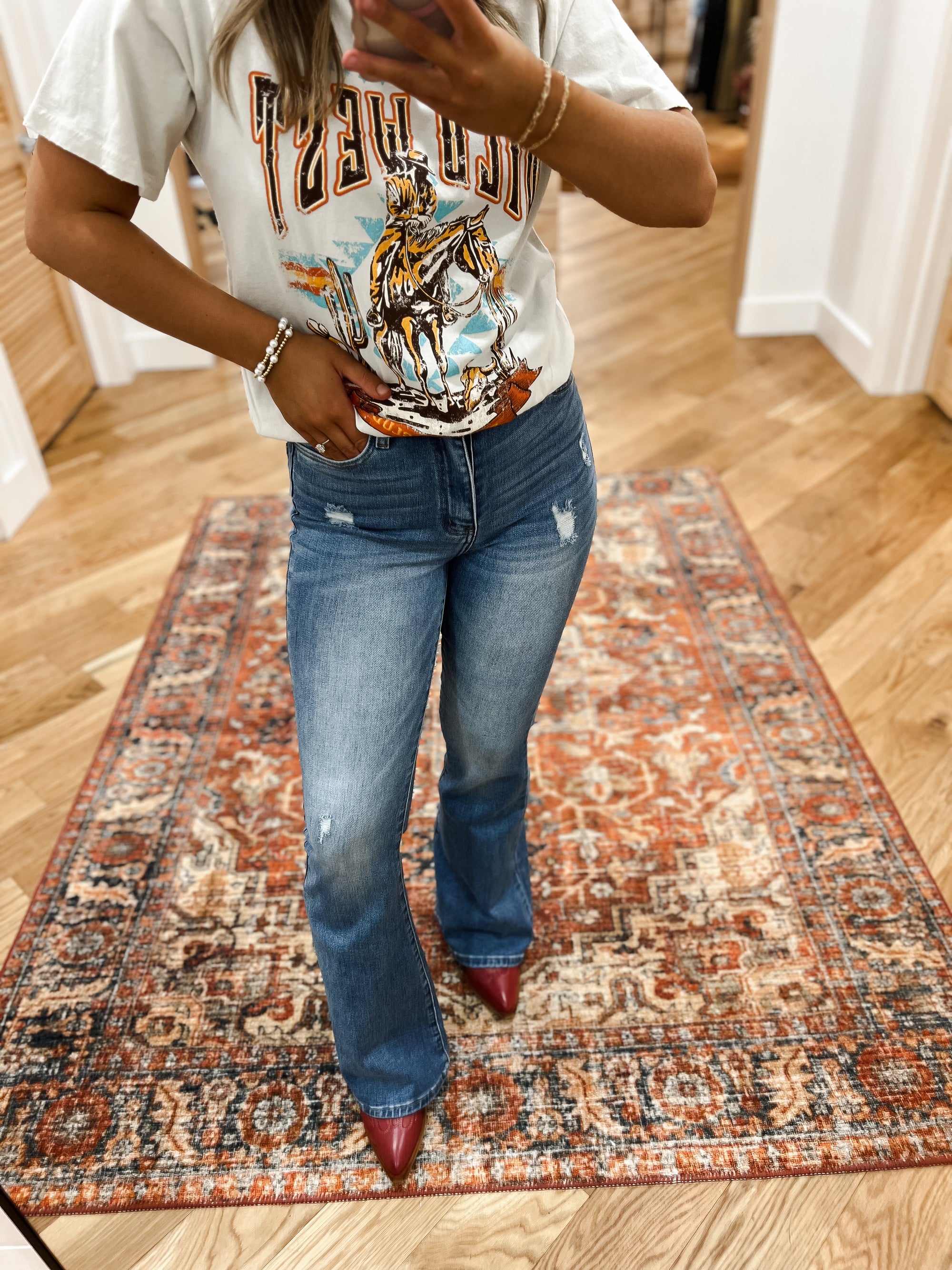Miu Calling My Name Bootcut Jeans