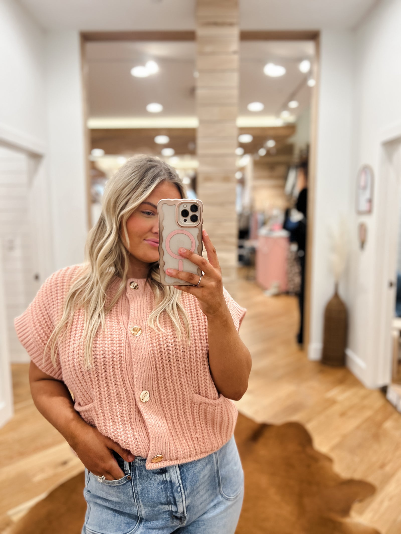 Pink Golden Touch Cardigan