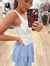 Elegant Eyelet Corset Off White Top