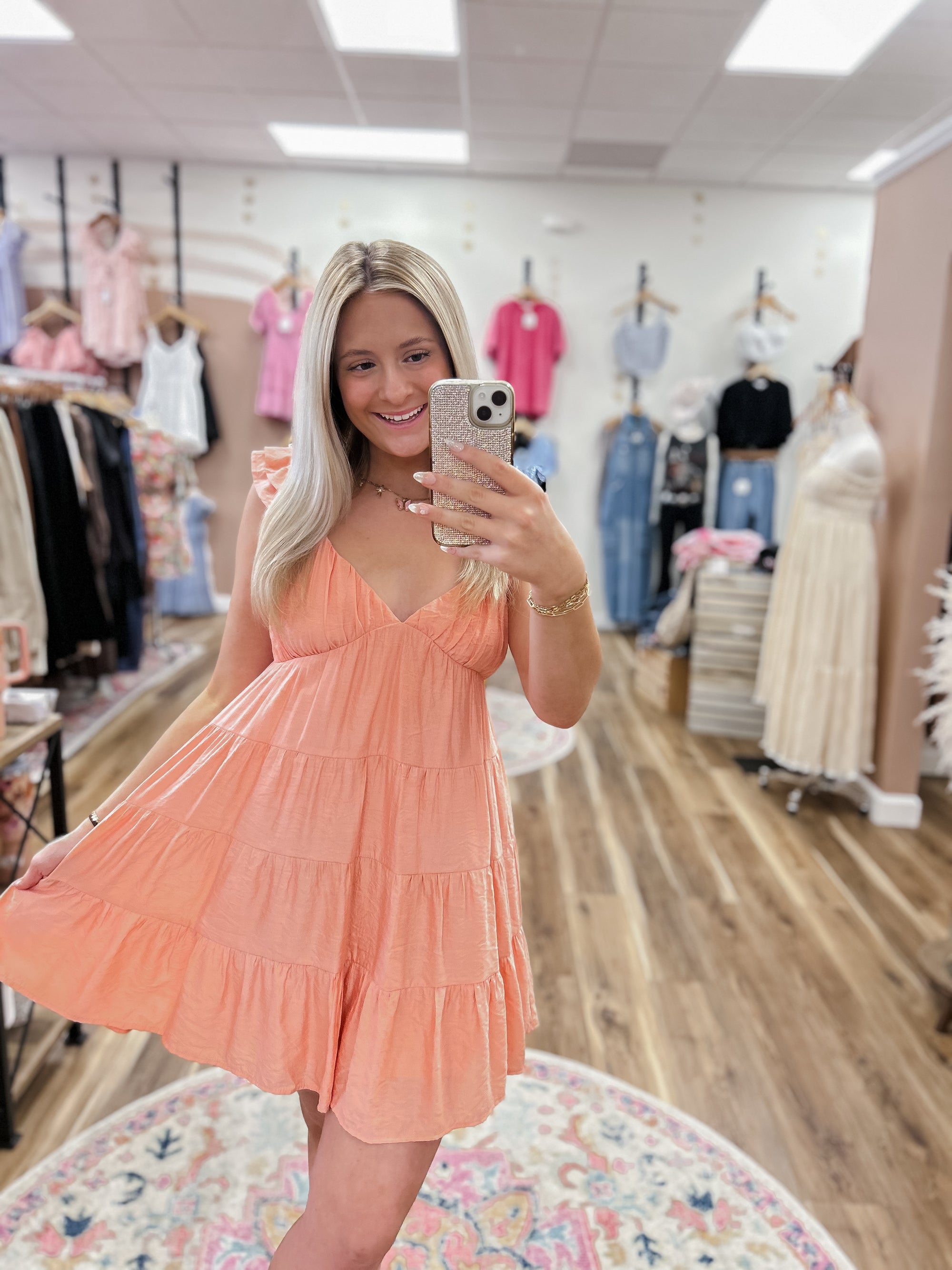 Peach Mini Dress