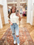 Knot So Basic Short Sleeve Cream Pullover