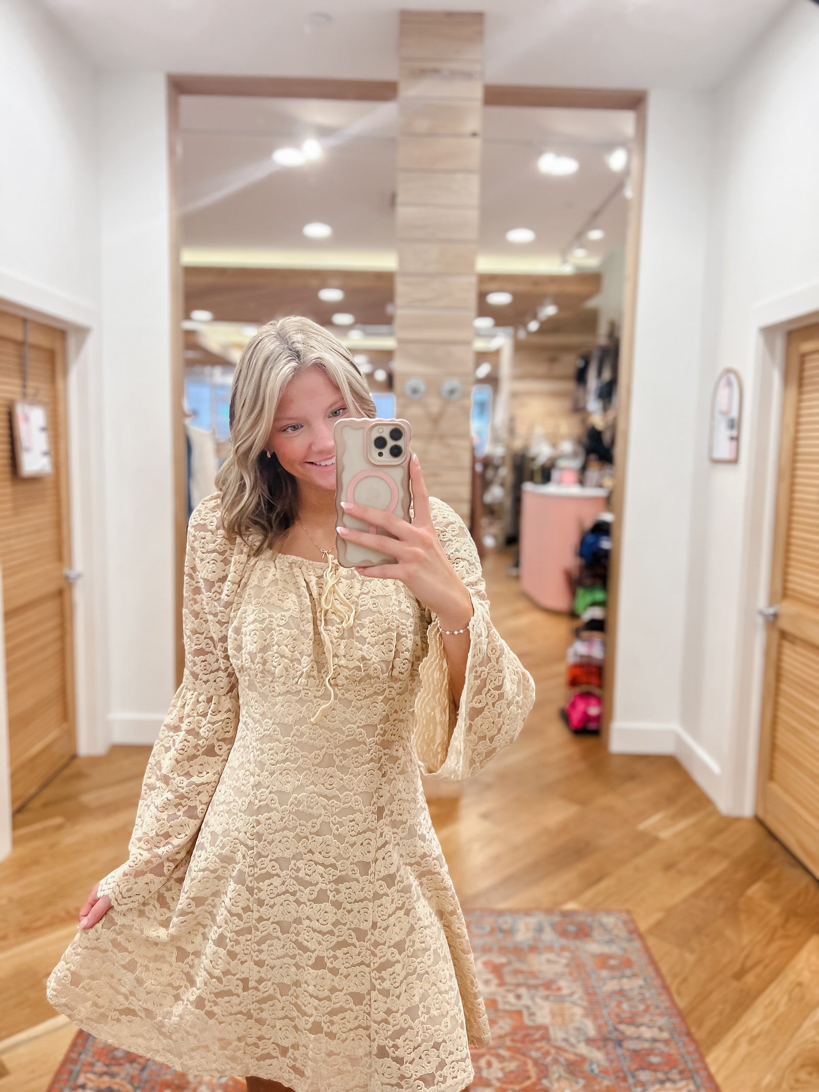 Champagne Nights Lace Dress