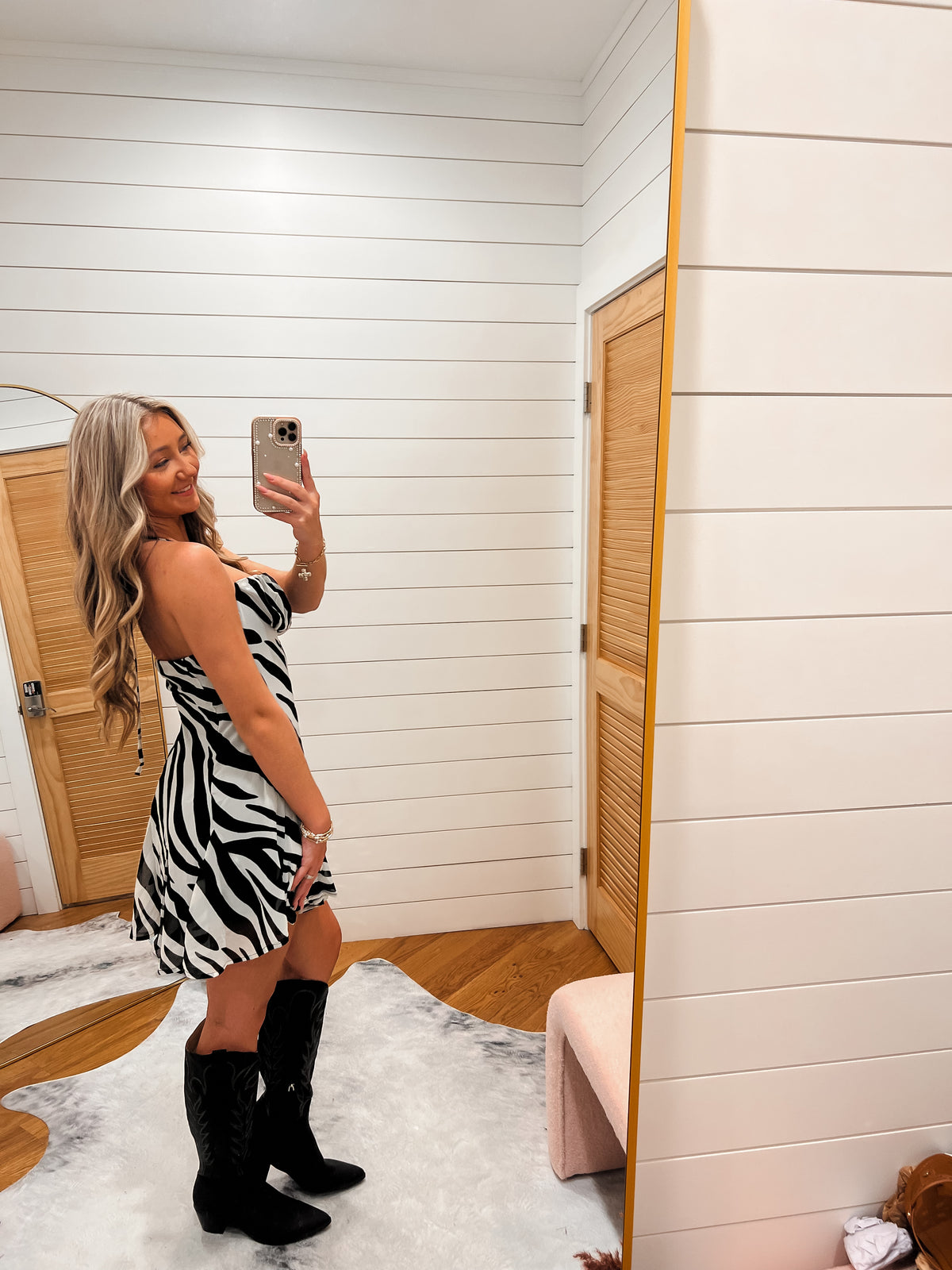 Zebra Halter Mini Dress