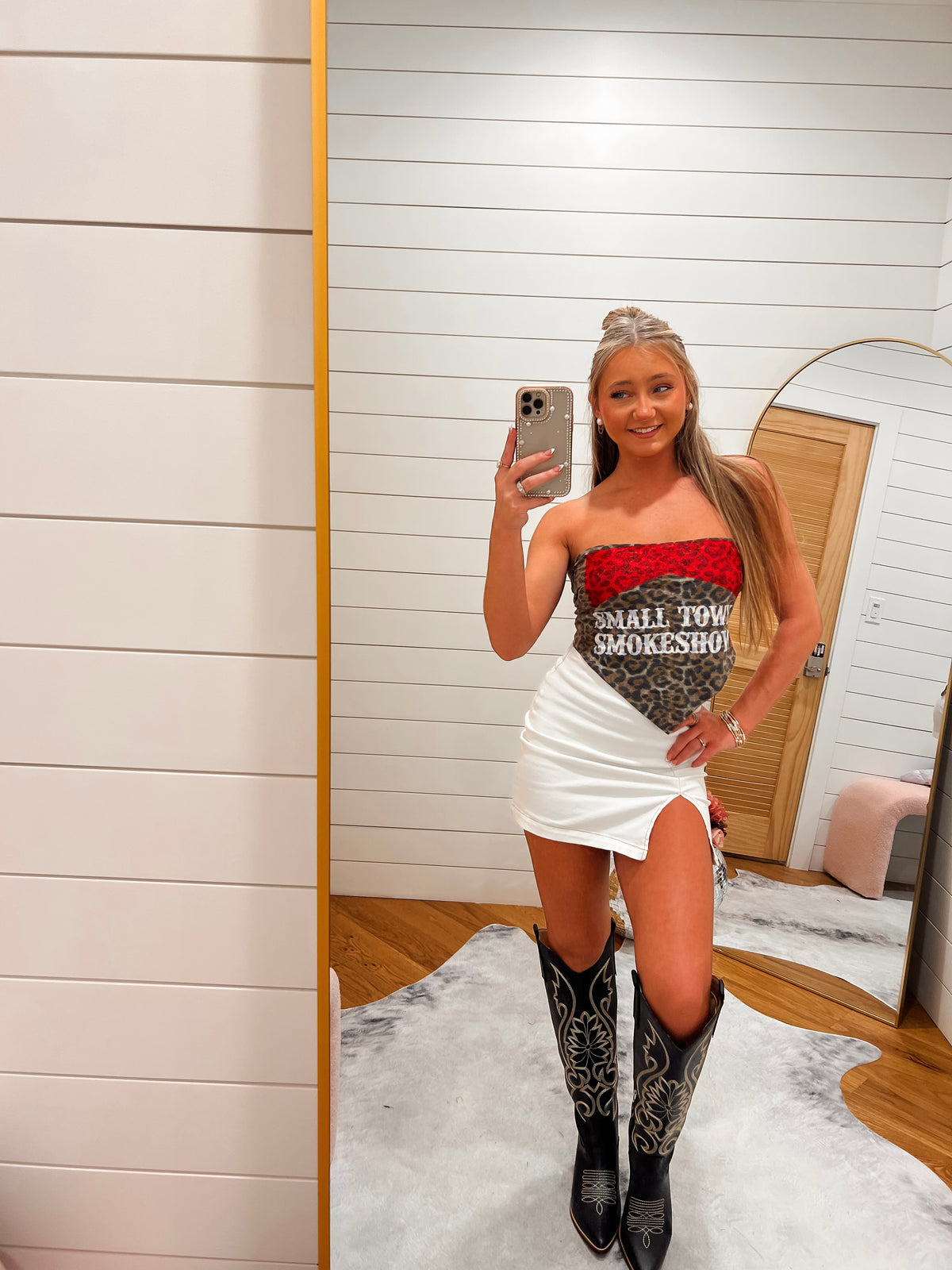 Leopard Small Town Smokeshow Bandana Top
