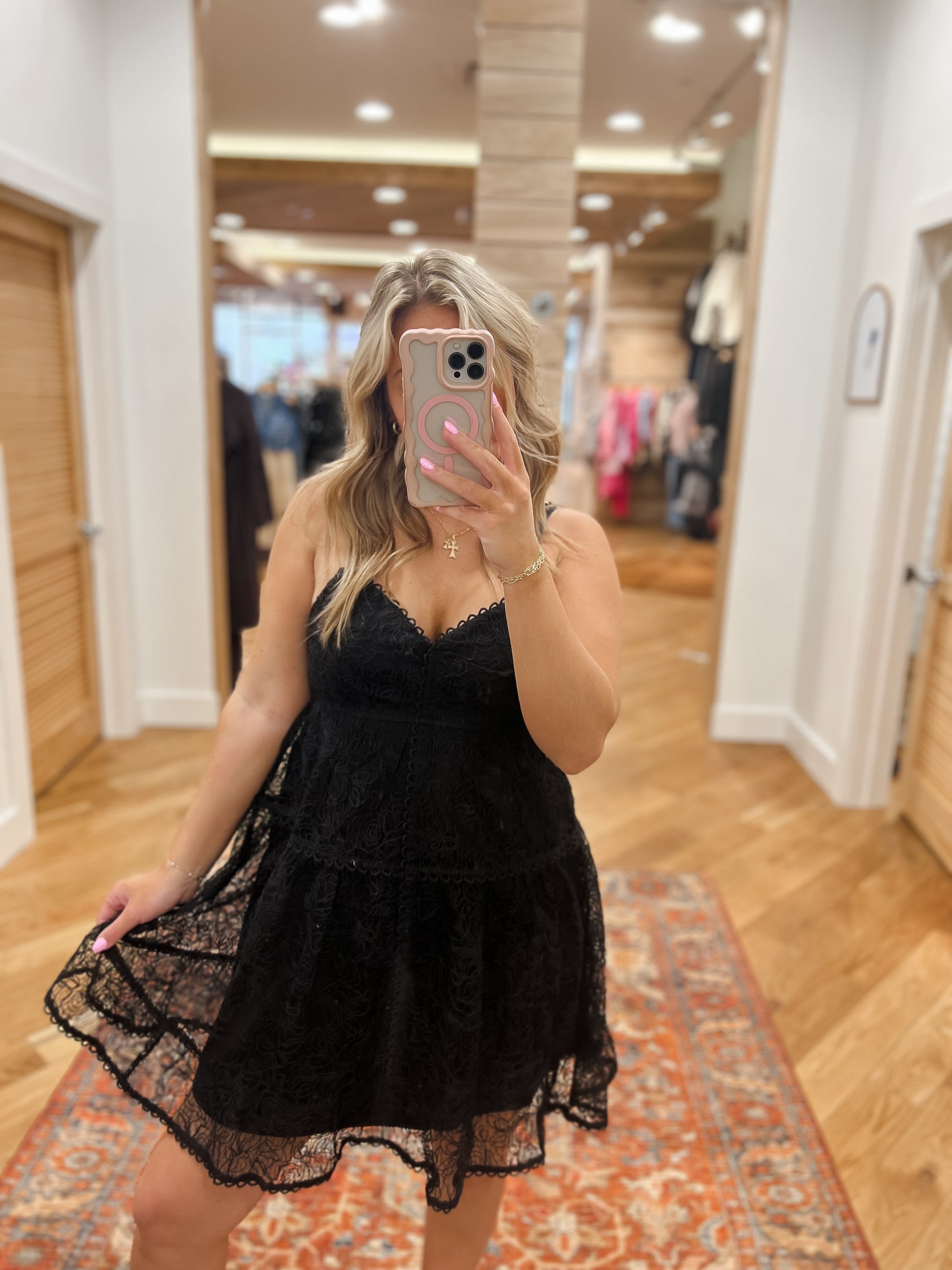 Monroe Black Lace Mini Dress