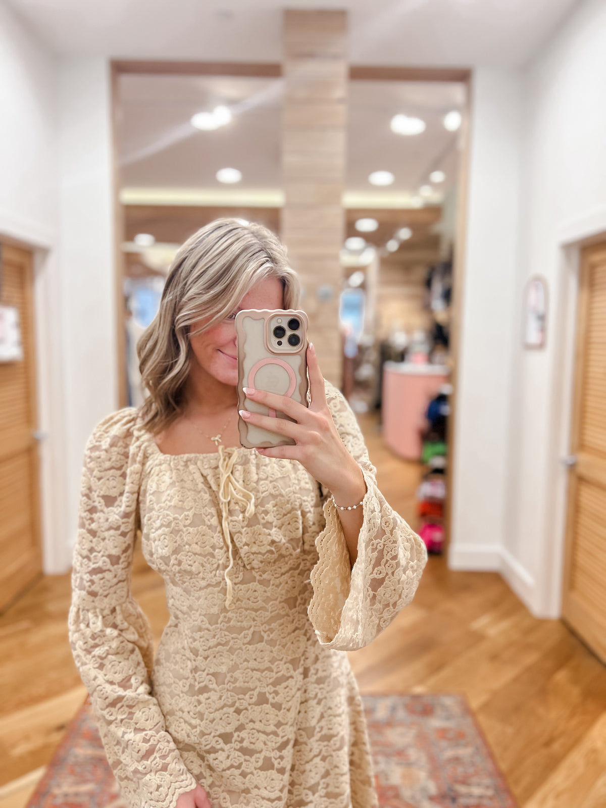 Champagne Nights Lace Dress