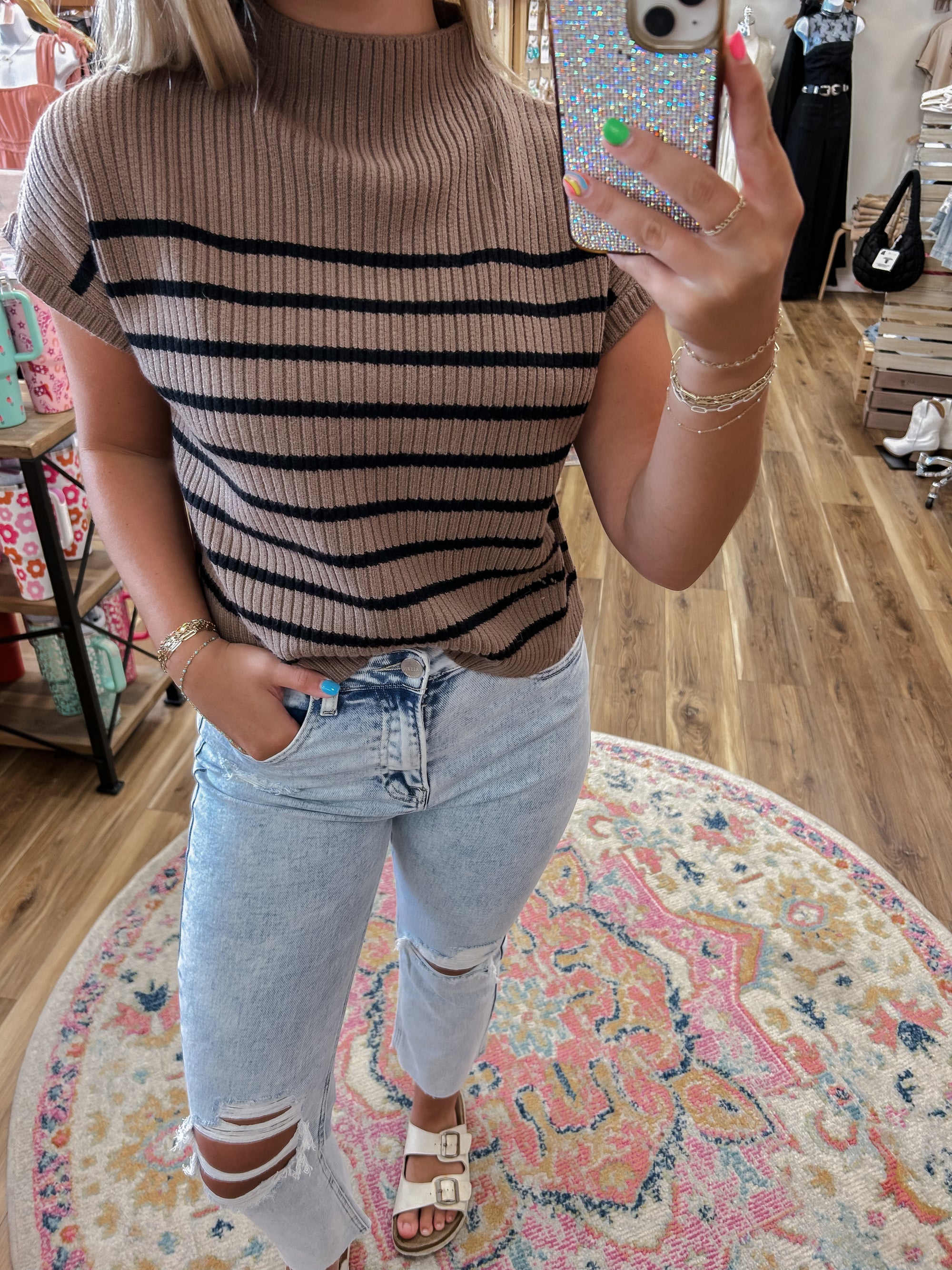 Aster Mocha Stripe Sweater