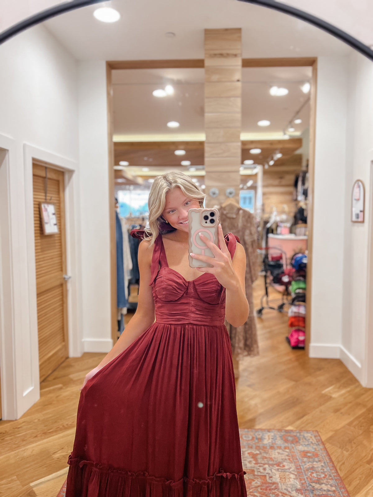 Vivian Burgundy Midi Dress
