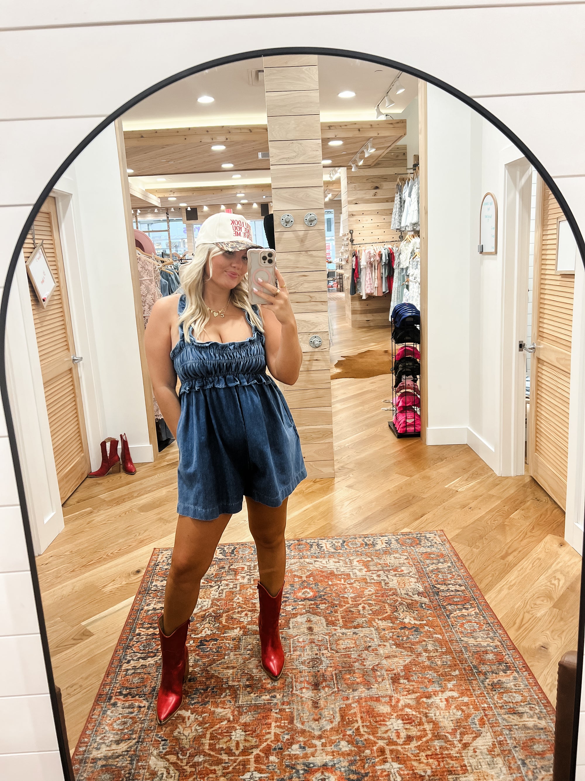 Ruffle Denim Romper
