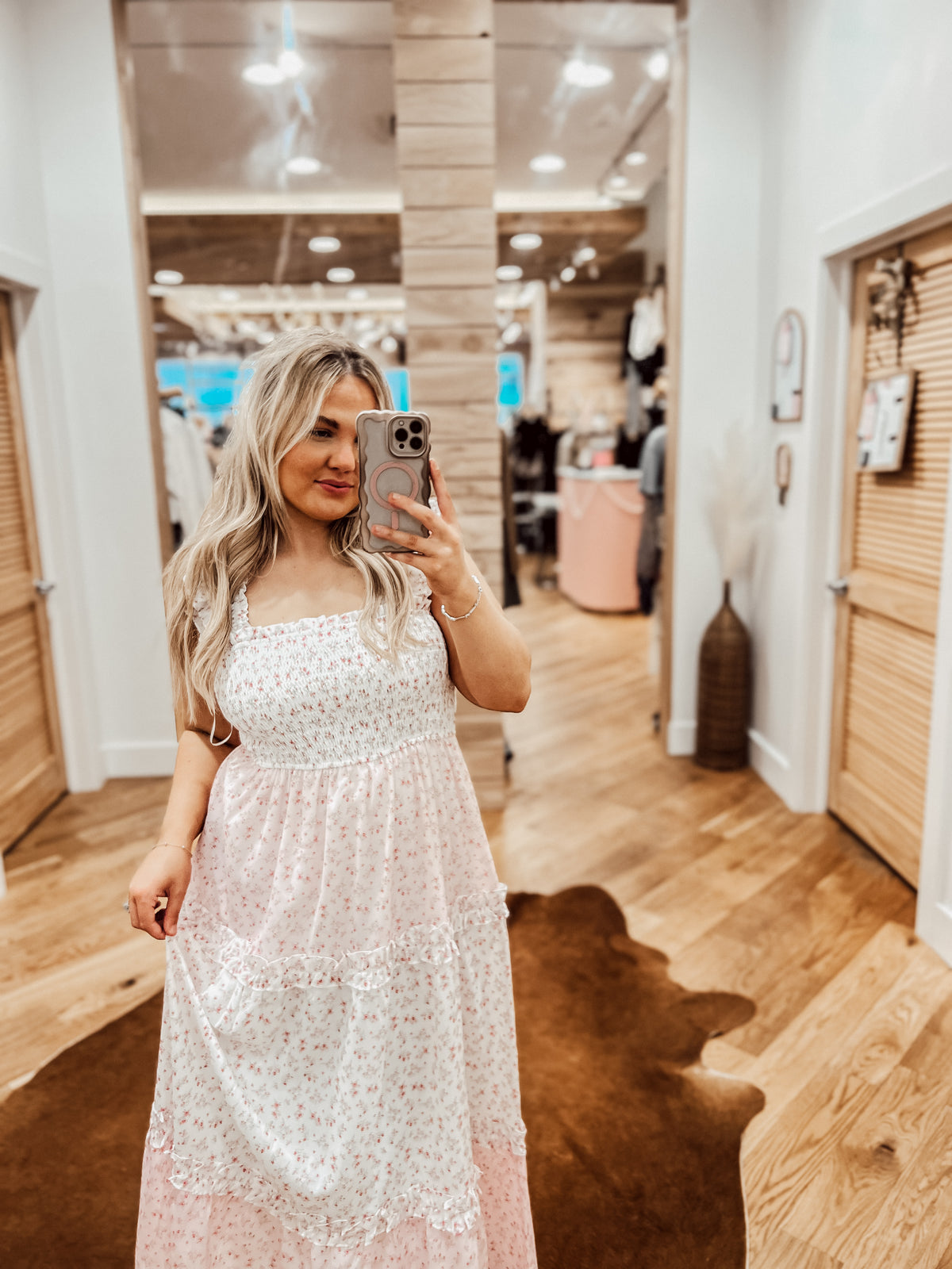 Pink Ditsy Maxi Dress