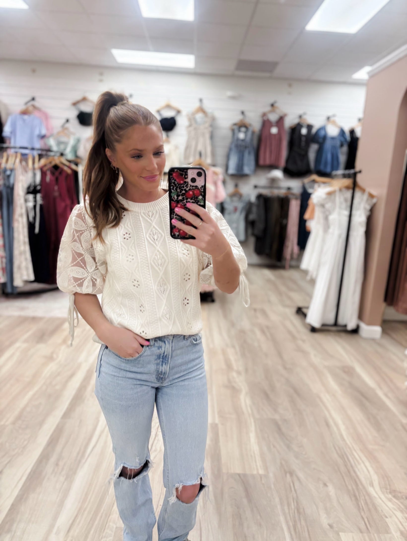 Camille Cream Top