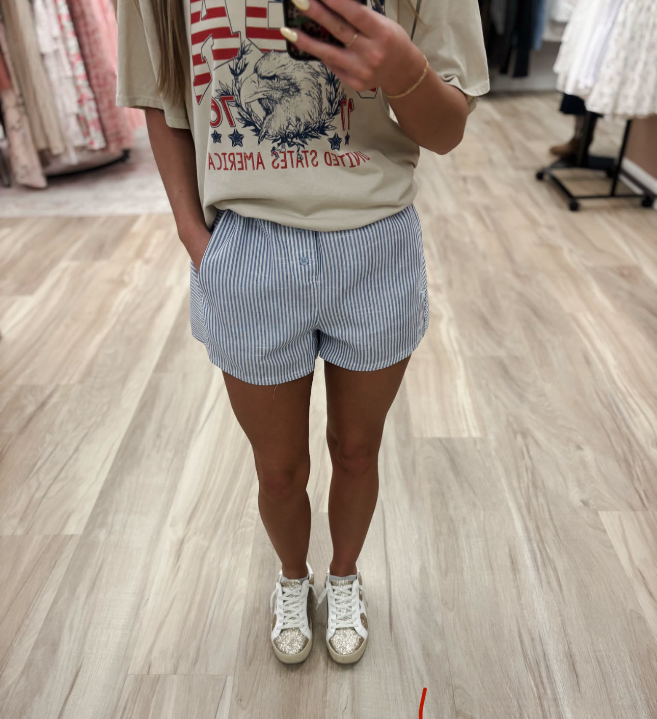 Colby Blue Striped Shorts