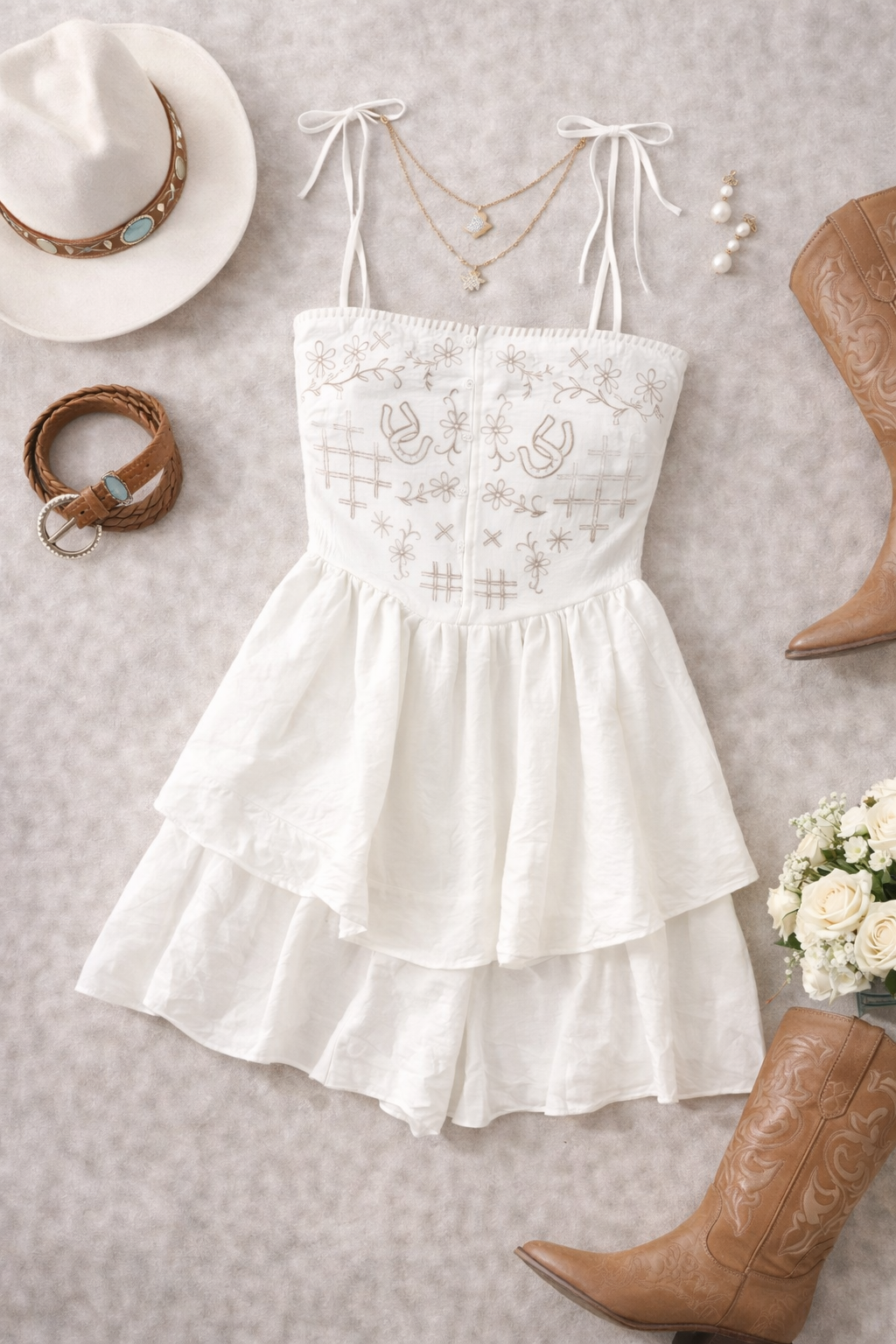 The Folklore Linen Romper