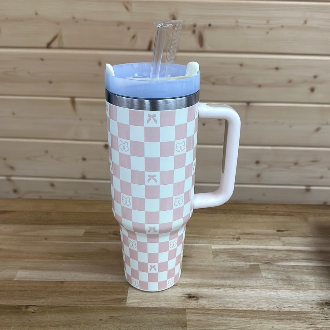 Bow Checkered Tumbler