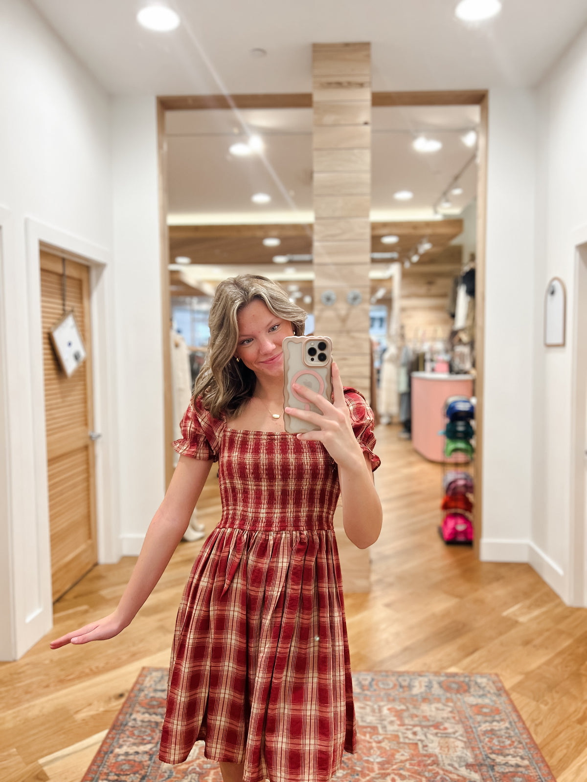 Hadley Burgundy Plaid Mini Dress