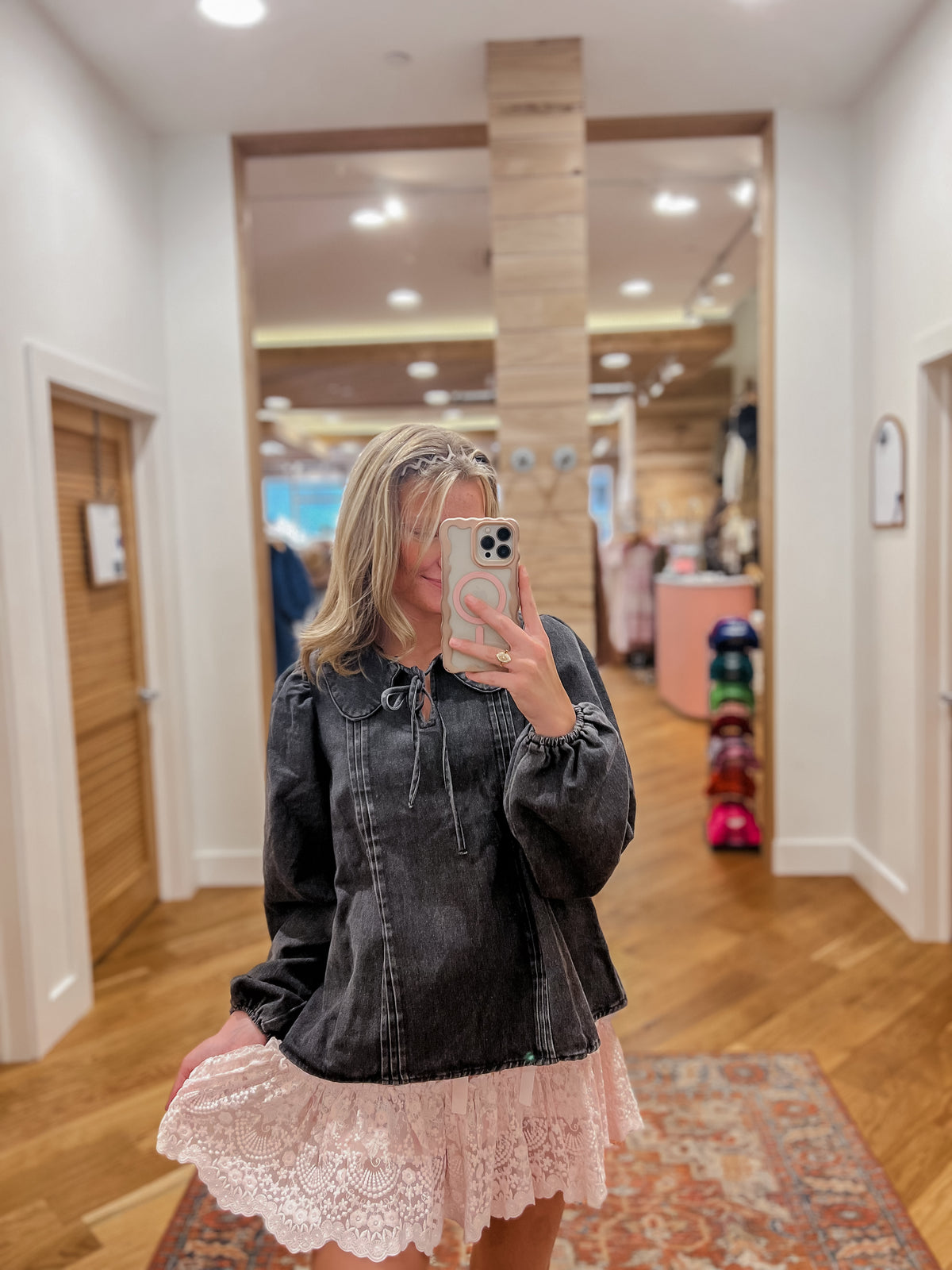 Aria Black Denim Top