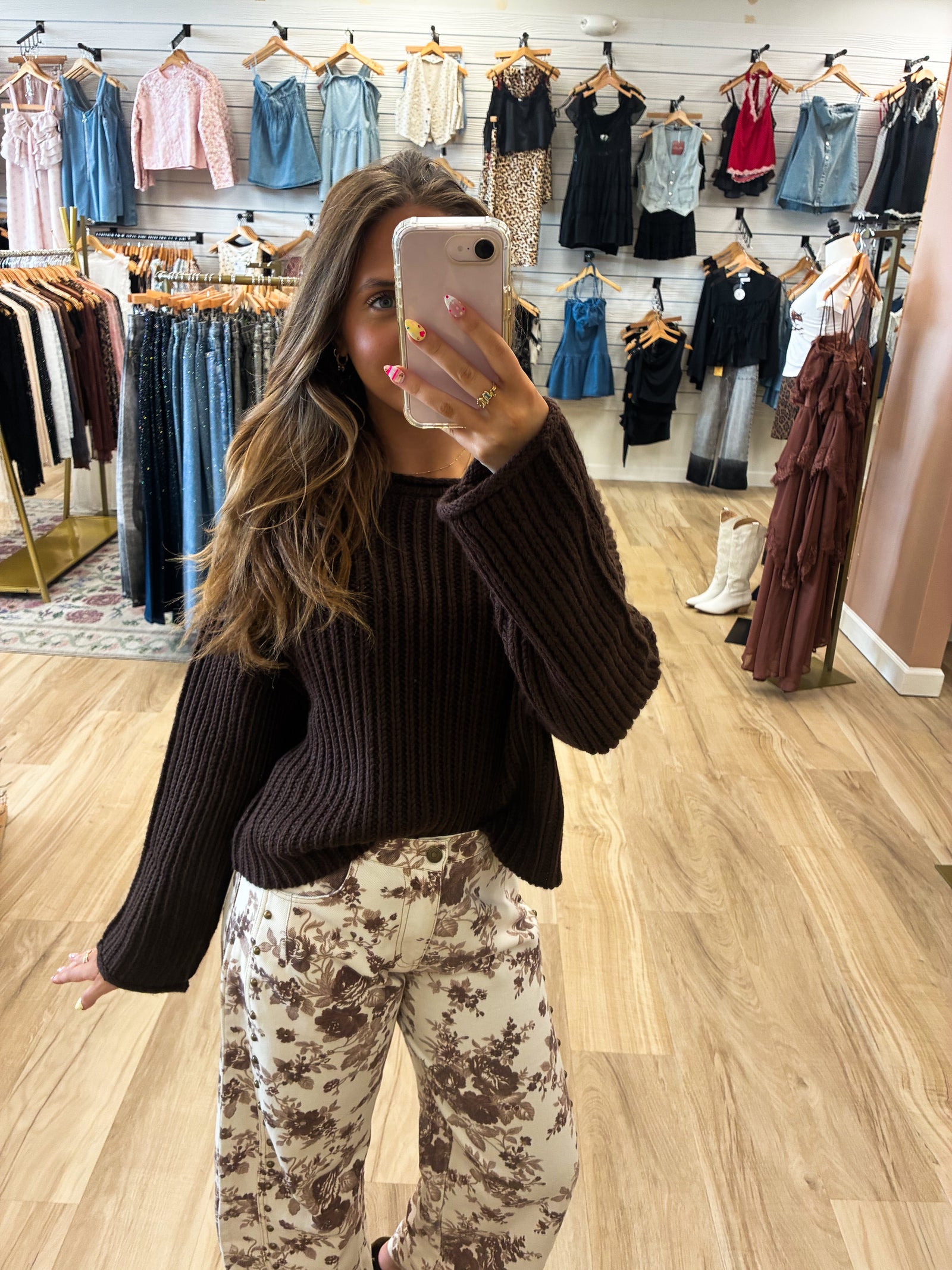 Autumn Bloom Studded Jeans