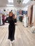 Ella Black Satin Midi Skirt