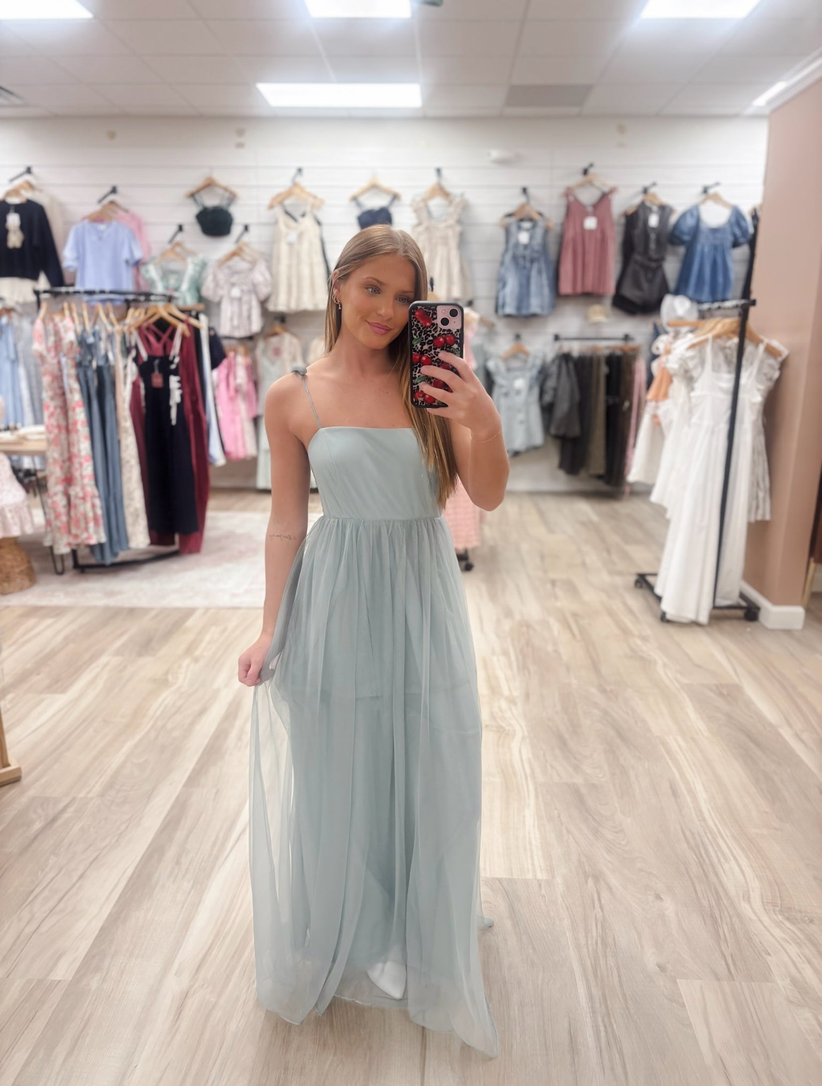 Tulle Time Sage Maxi Dress